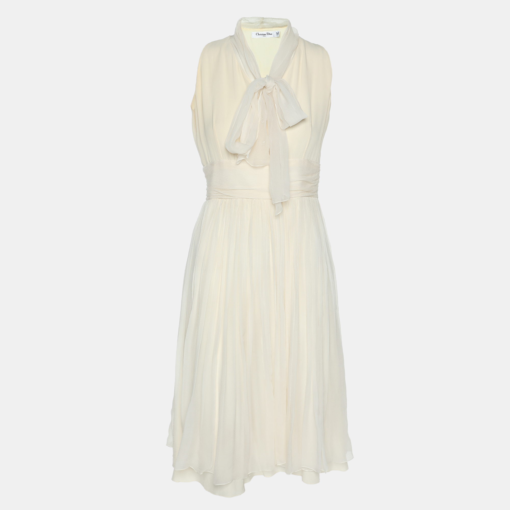 

Dior Cream Silk Midi Dress M