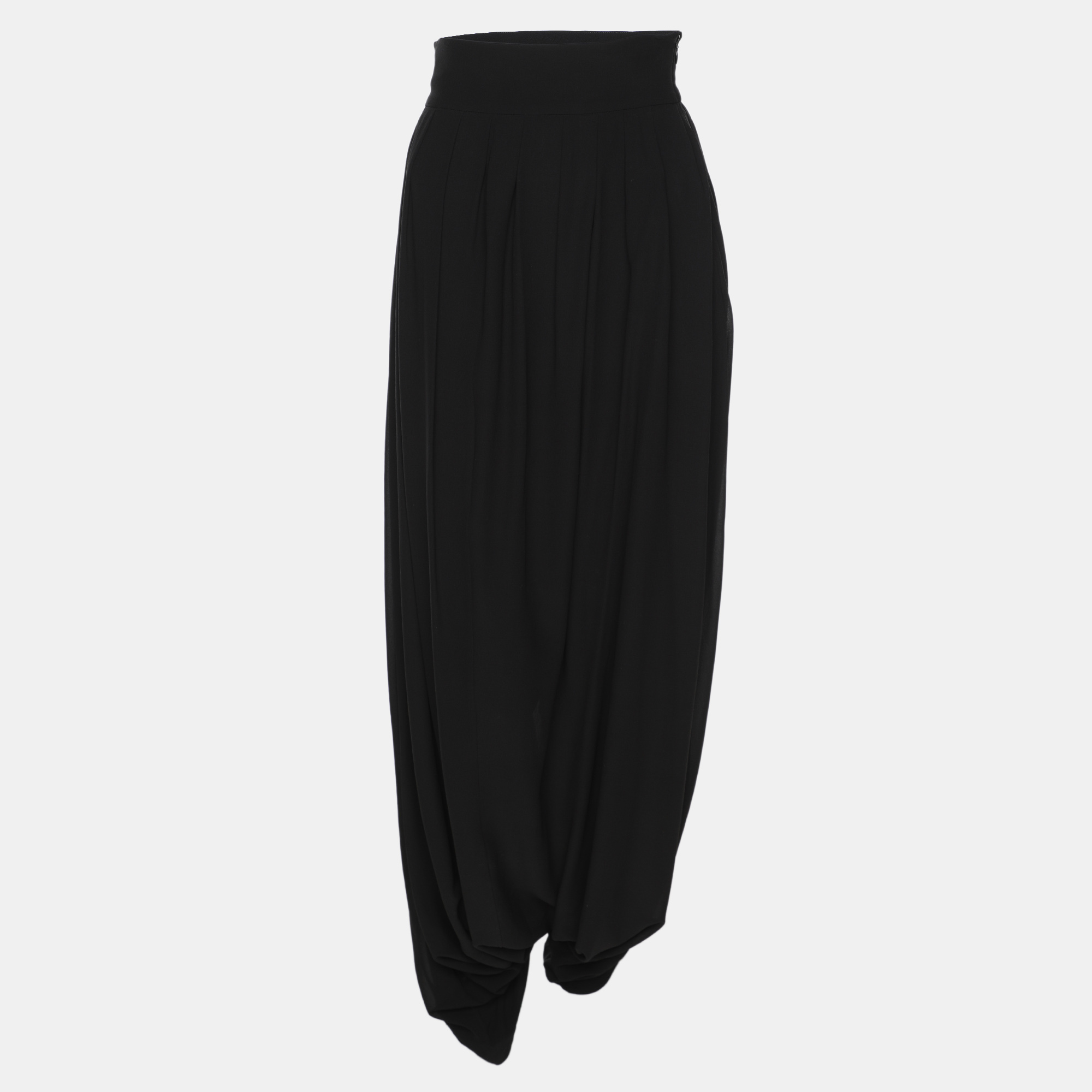 Pre-owned Dior Black Silk Pleated Midi Skirts S
