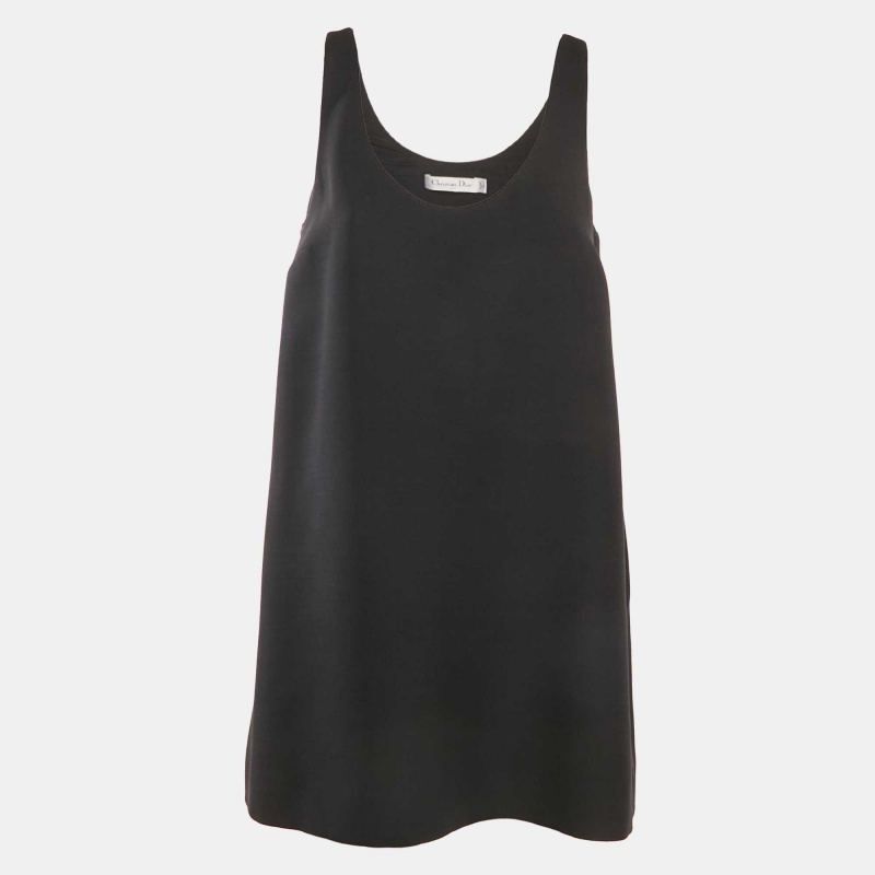 

Christian Dior Black Wool Mini Shift Dress M