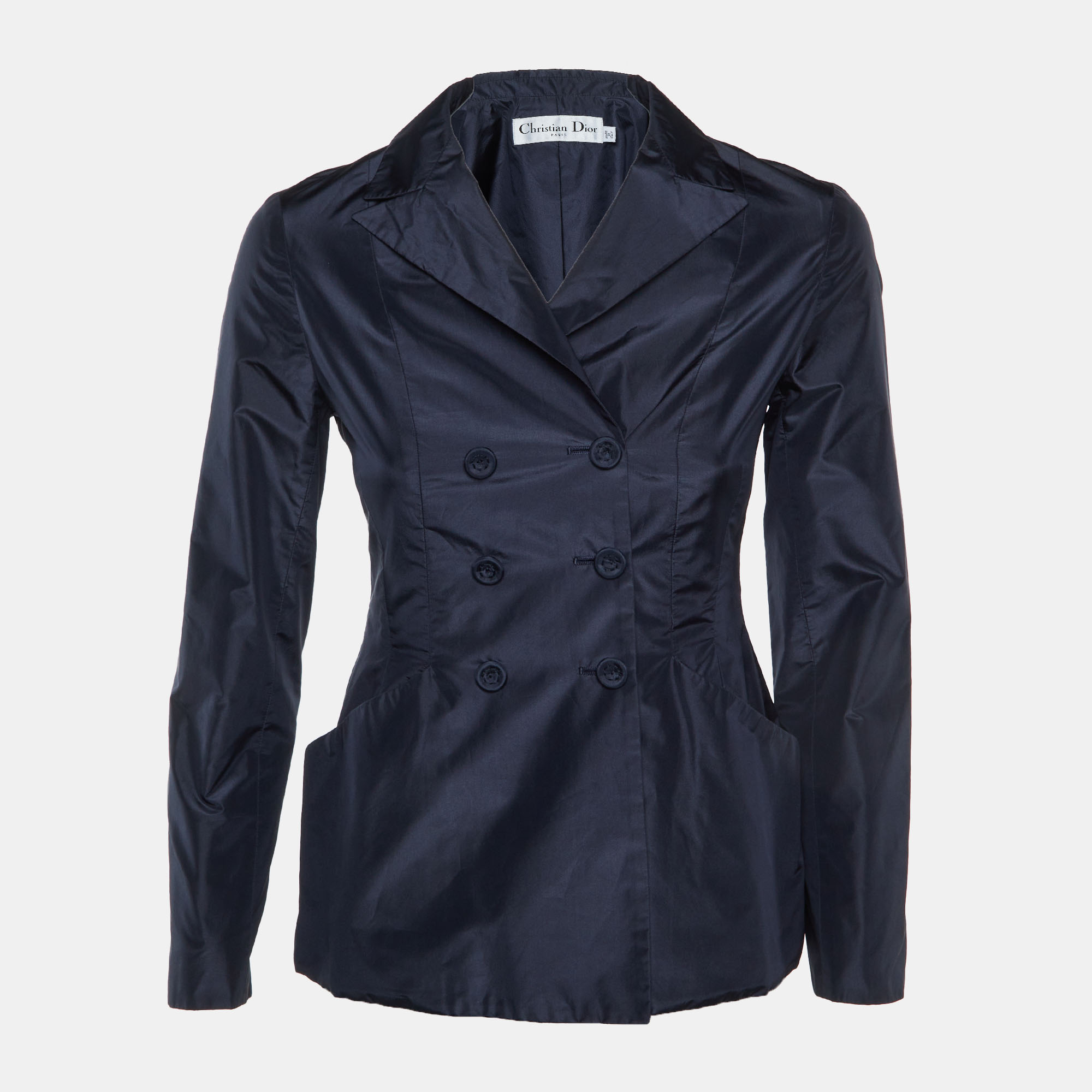 

Dior Midnight Blue Silk Double Breasted Bar Jacket S, Navy blue