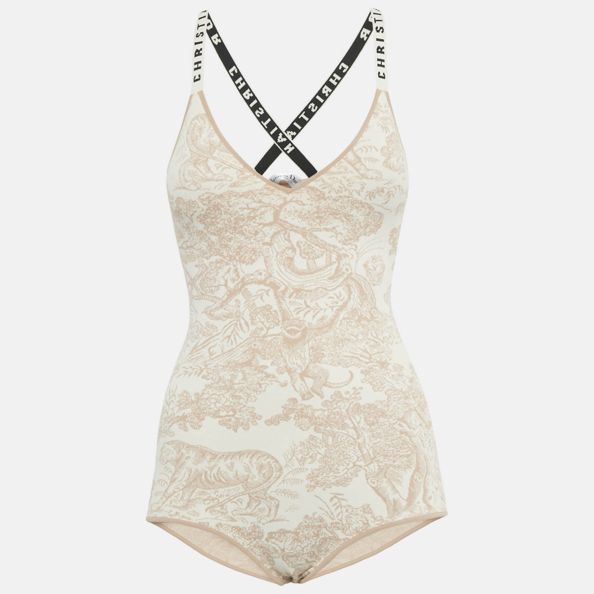 

Dior Beige Toile de Jouy Knit Dioriviera One-Piece Swimsuit S