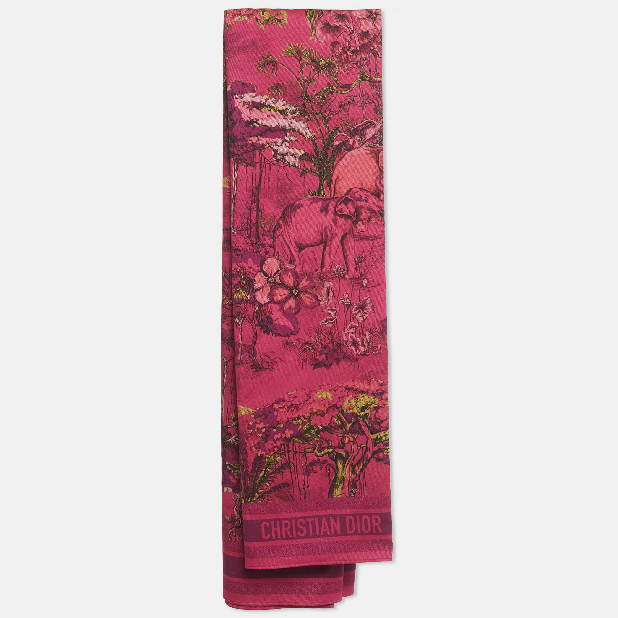 

Christian Dior Pink Toile de Jouy Voyage Sarong Print Cotton Gabardine Pareo