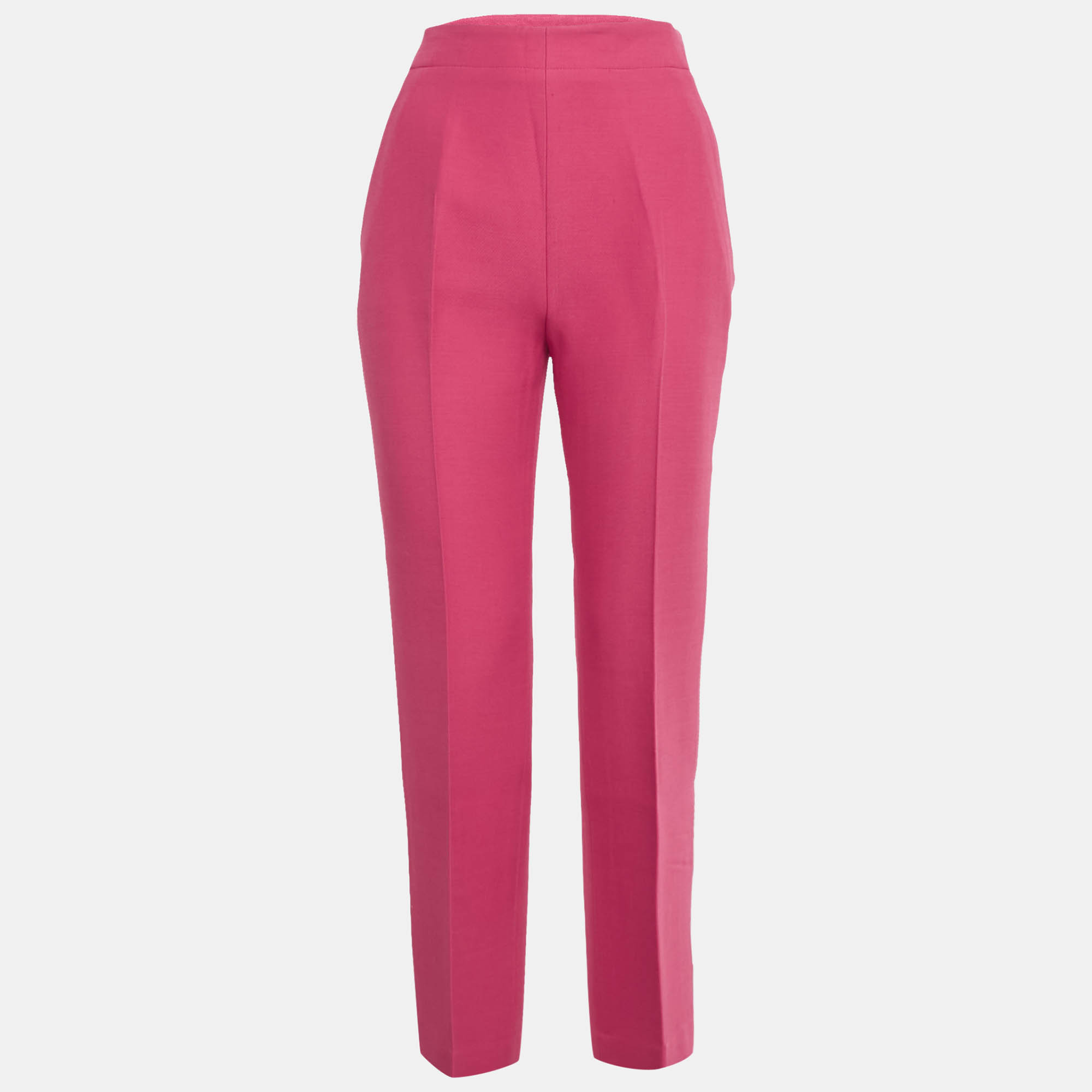 

Dior Fuchsia Pink Wool Blend Straight Leg Trousers M