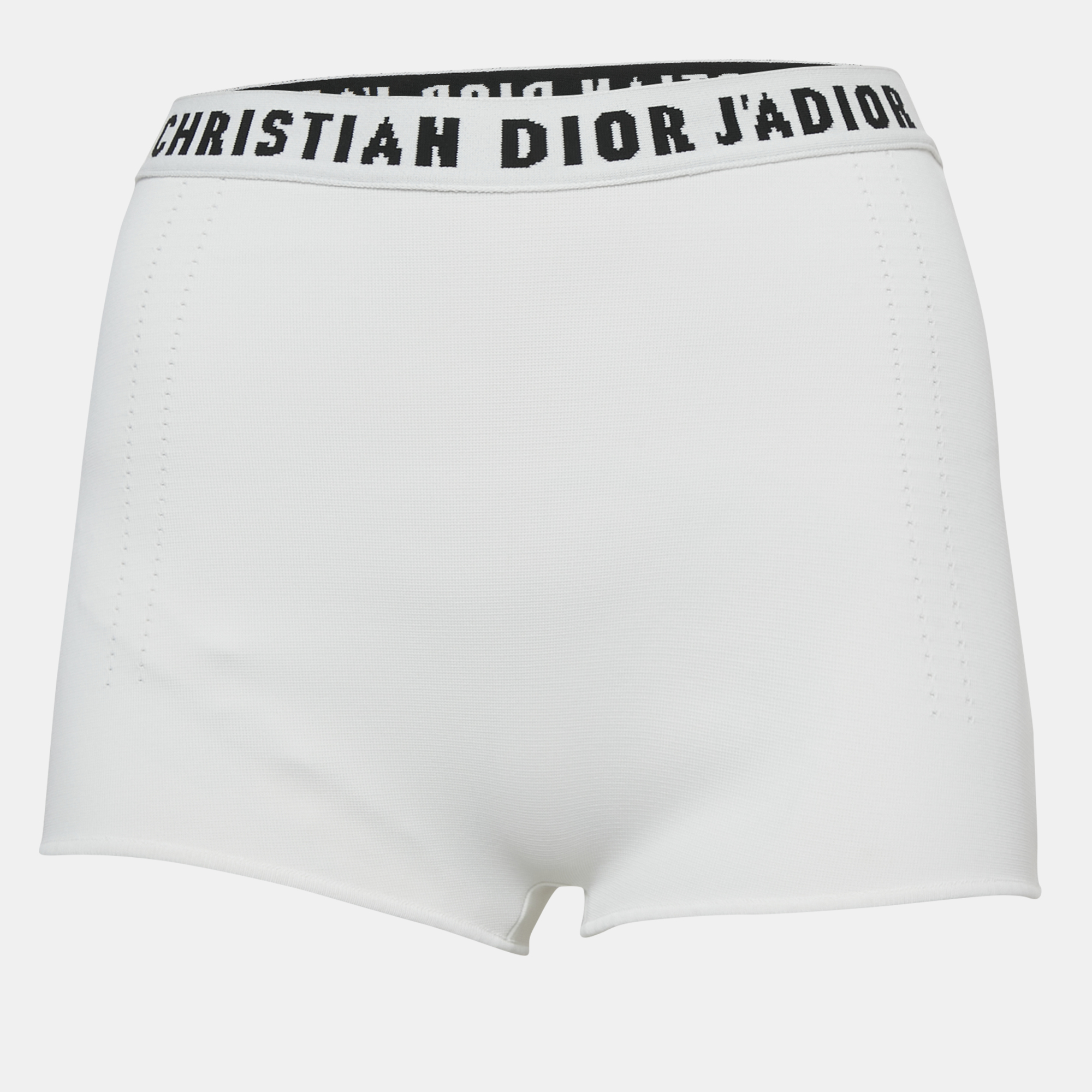 

Christian Dior White Jersey Logo Waist Band J'adior Brief Shorts S
