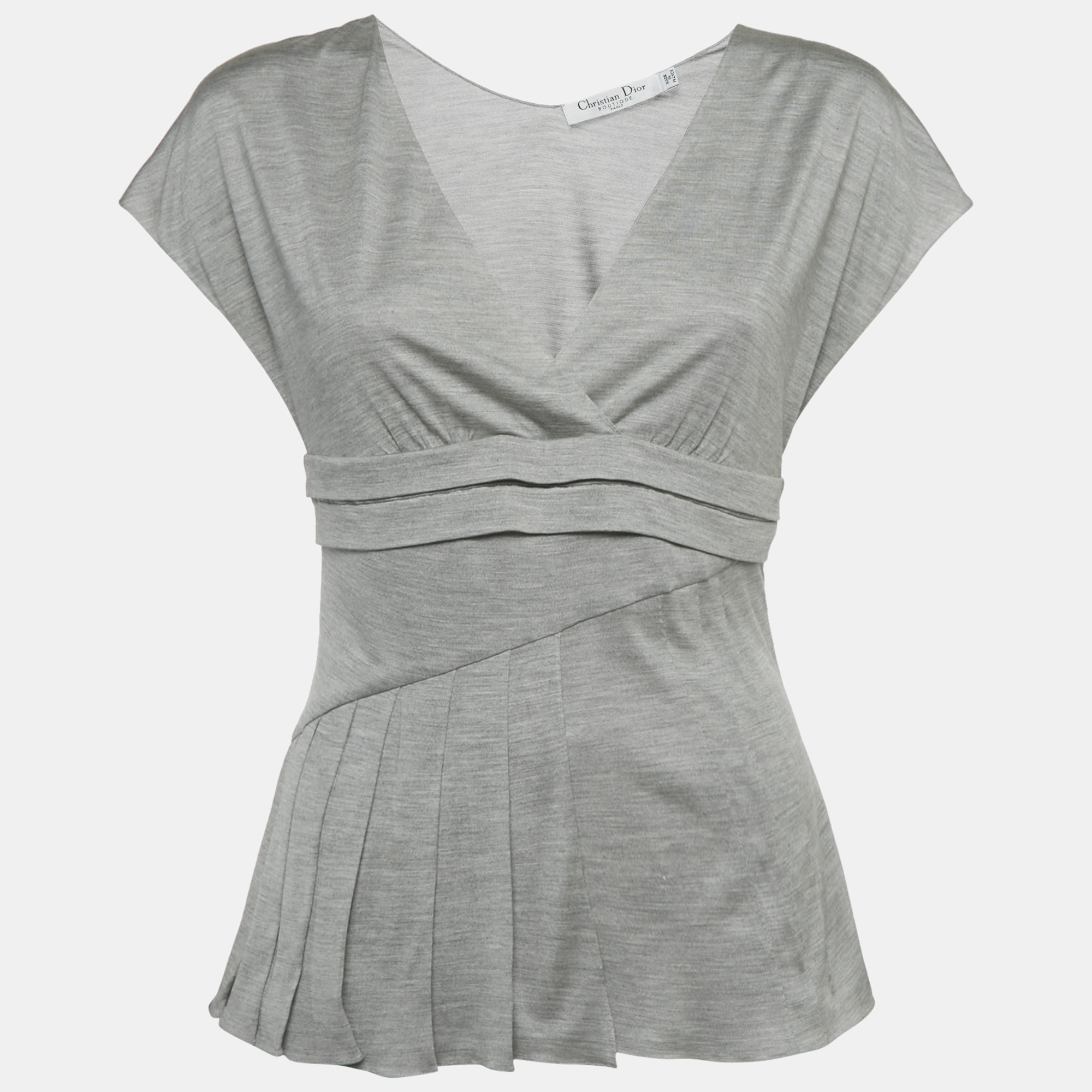 

Christian Dior Boutique Grey Jersey Pleated Top M
