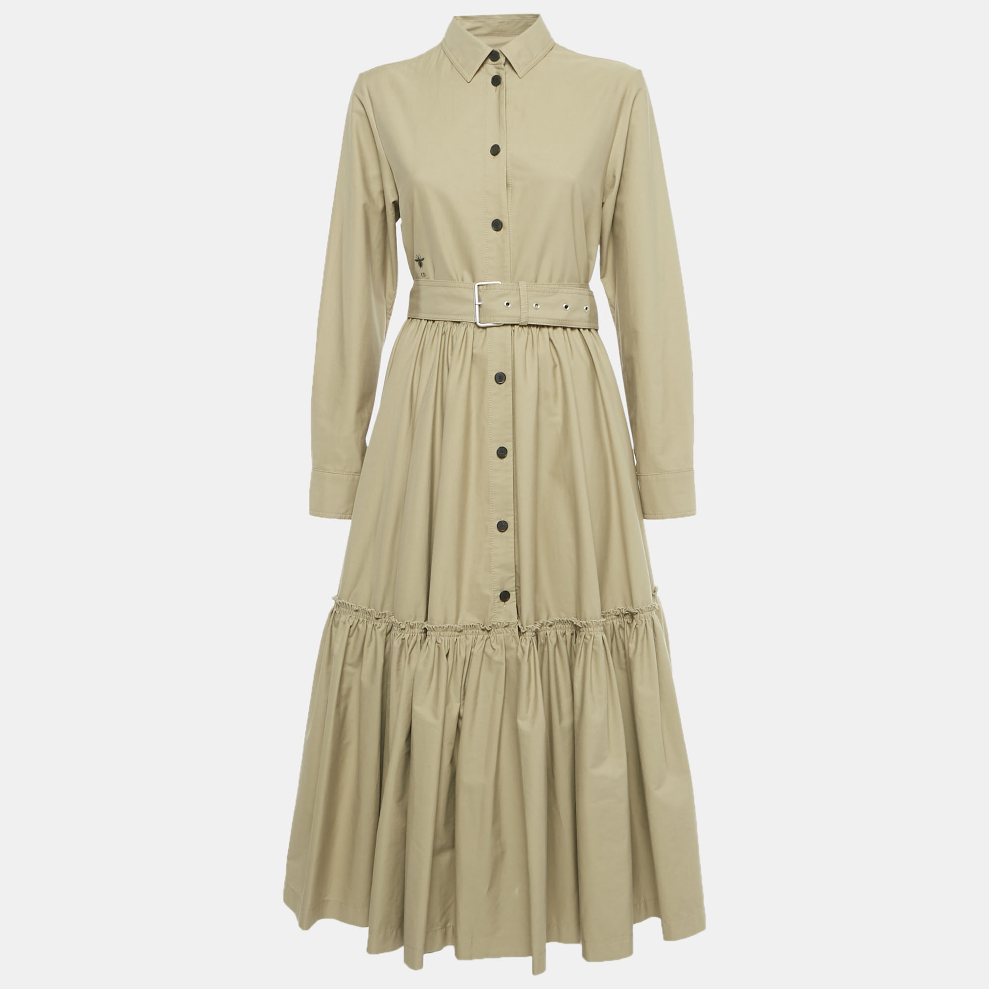 

Christian Dior Beige Cotton Flared Shirt Midi Dress M