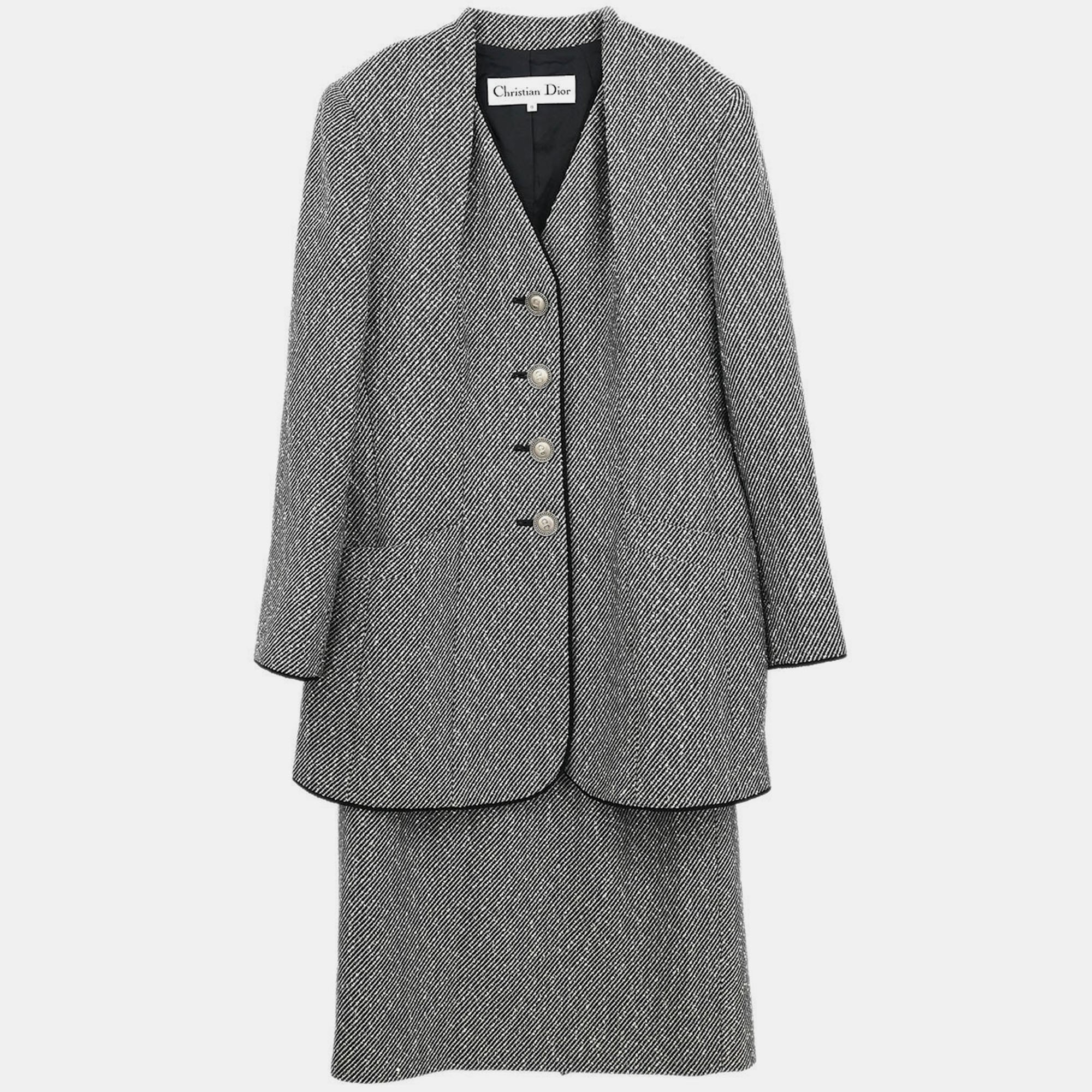 

Christian Dior Setup Suit Jacket Skirt Black #36-38