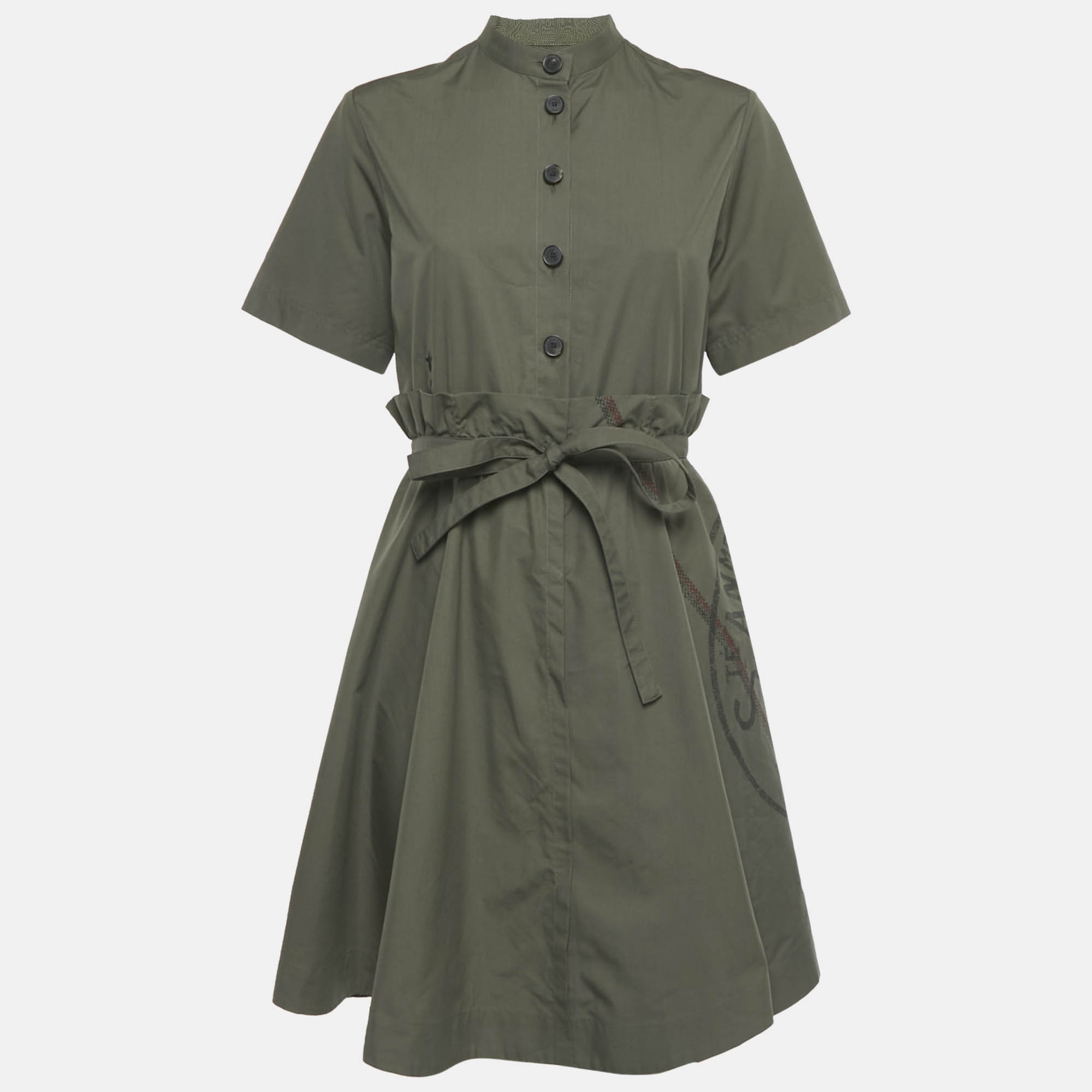 Children Dior Green Printed Cotton Mini Dress M