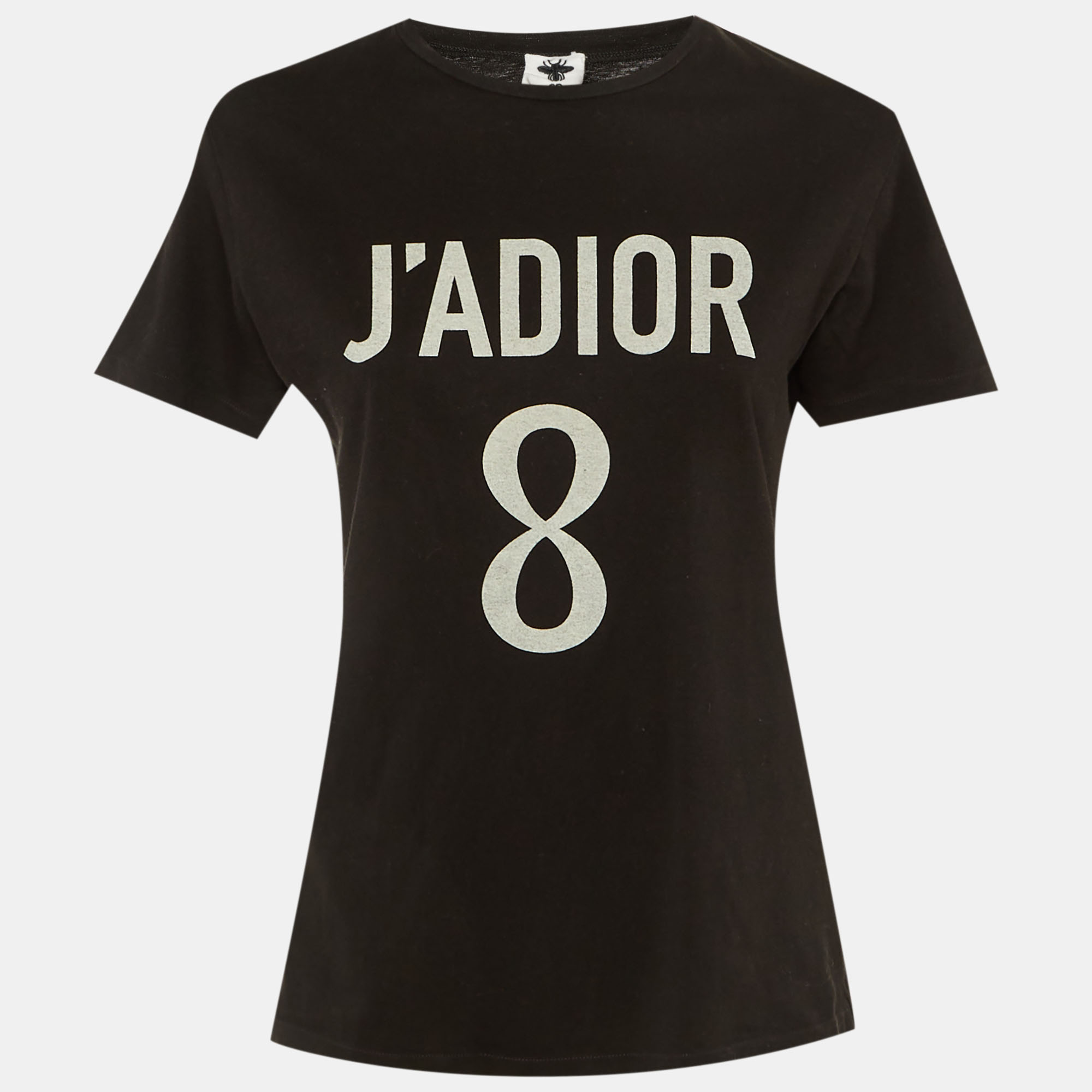 Pre-owned Dior Black J'a Print Cotton & Linen Crew Neck T-shirt S