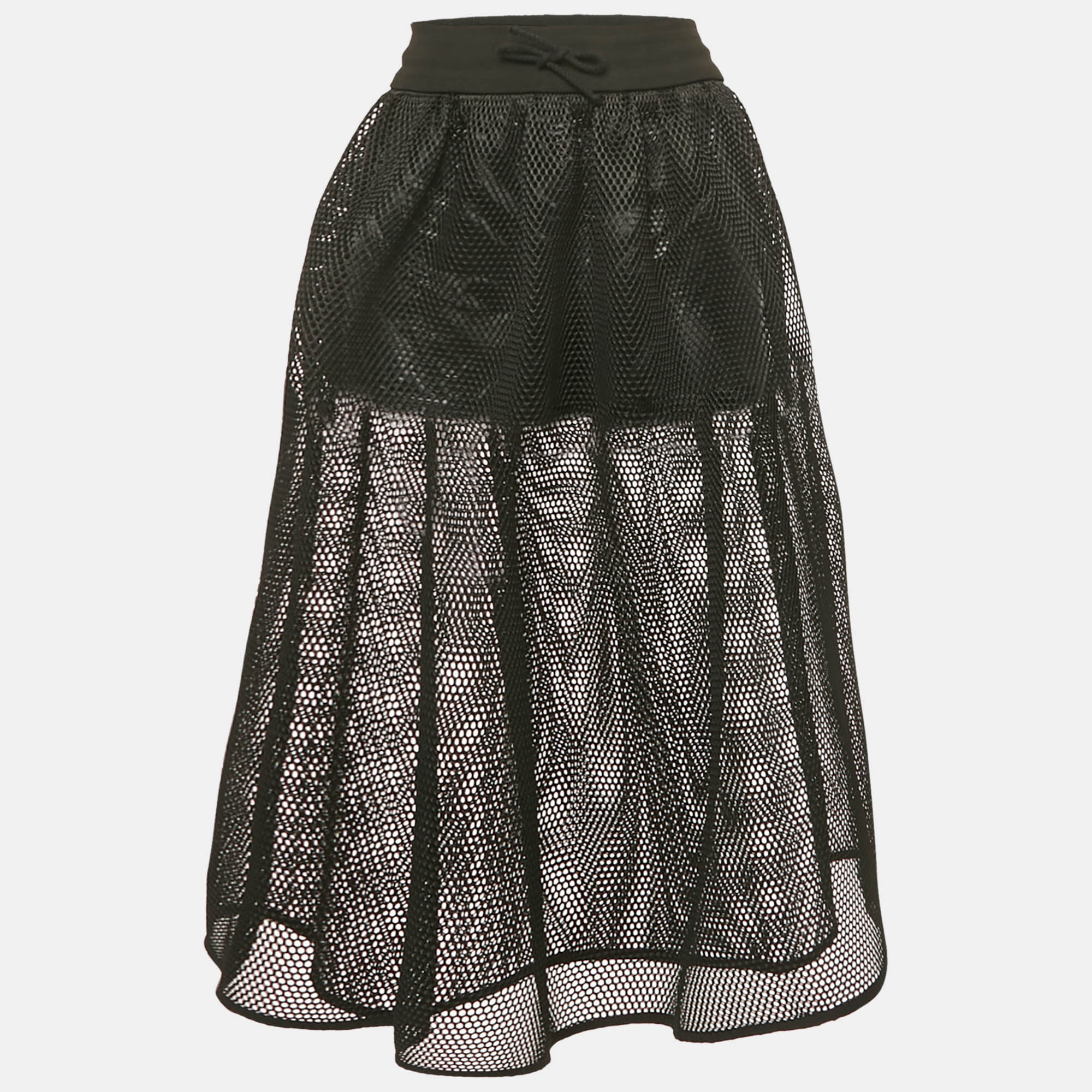 Click to view more detailed imagery on our partner's website Pre-owned Dior Christian Black Mesh Midi Skirt M