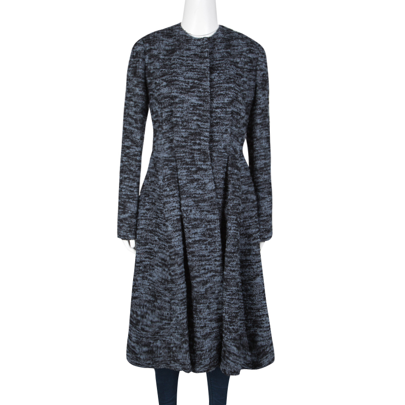 

Dior Blue and Black Textured Coat Dress