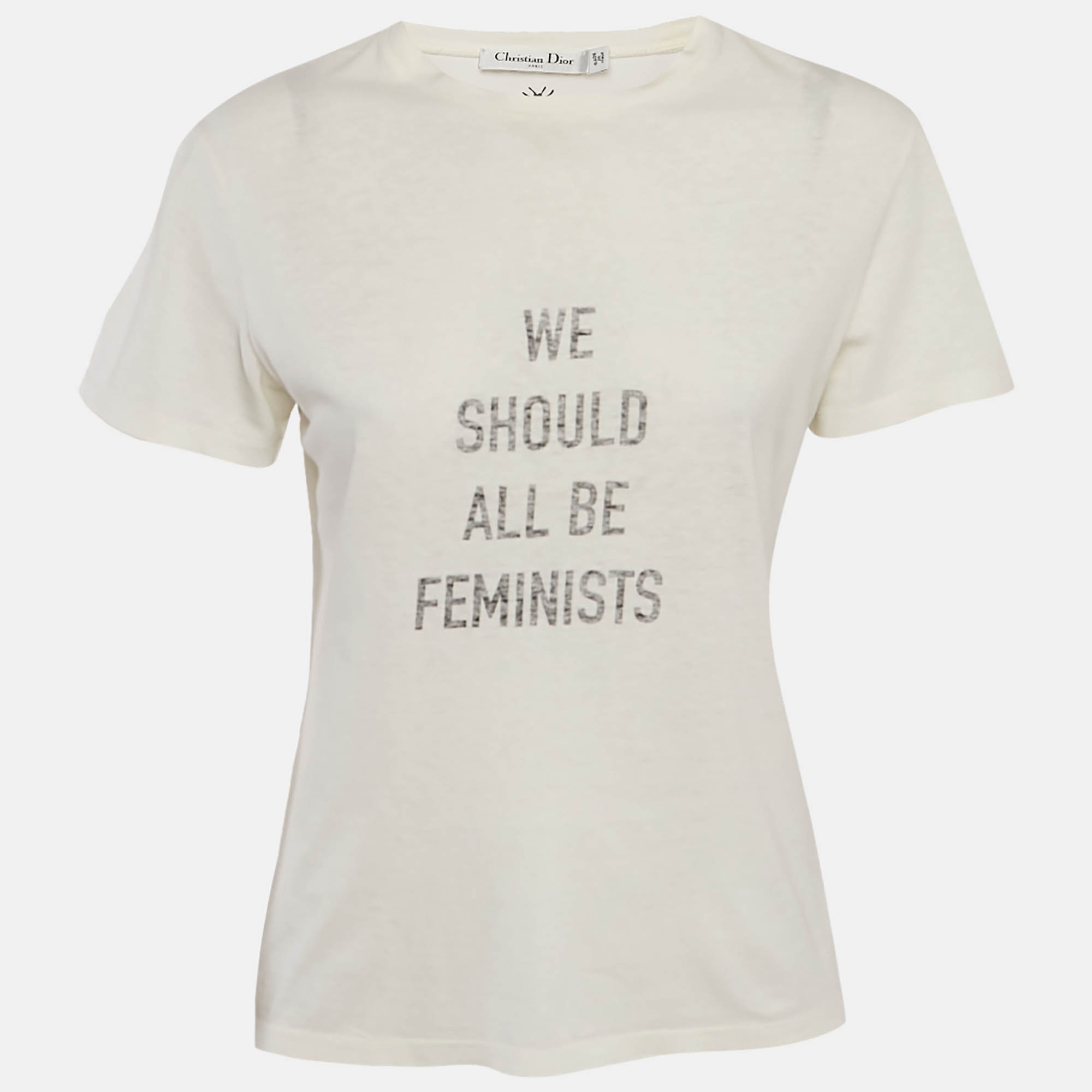 

Christian Dior Off-White Printed Jersey T-Shirt XS