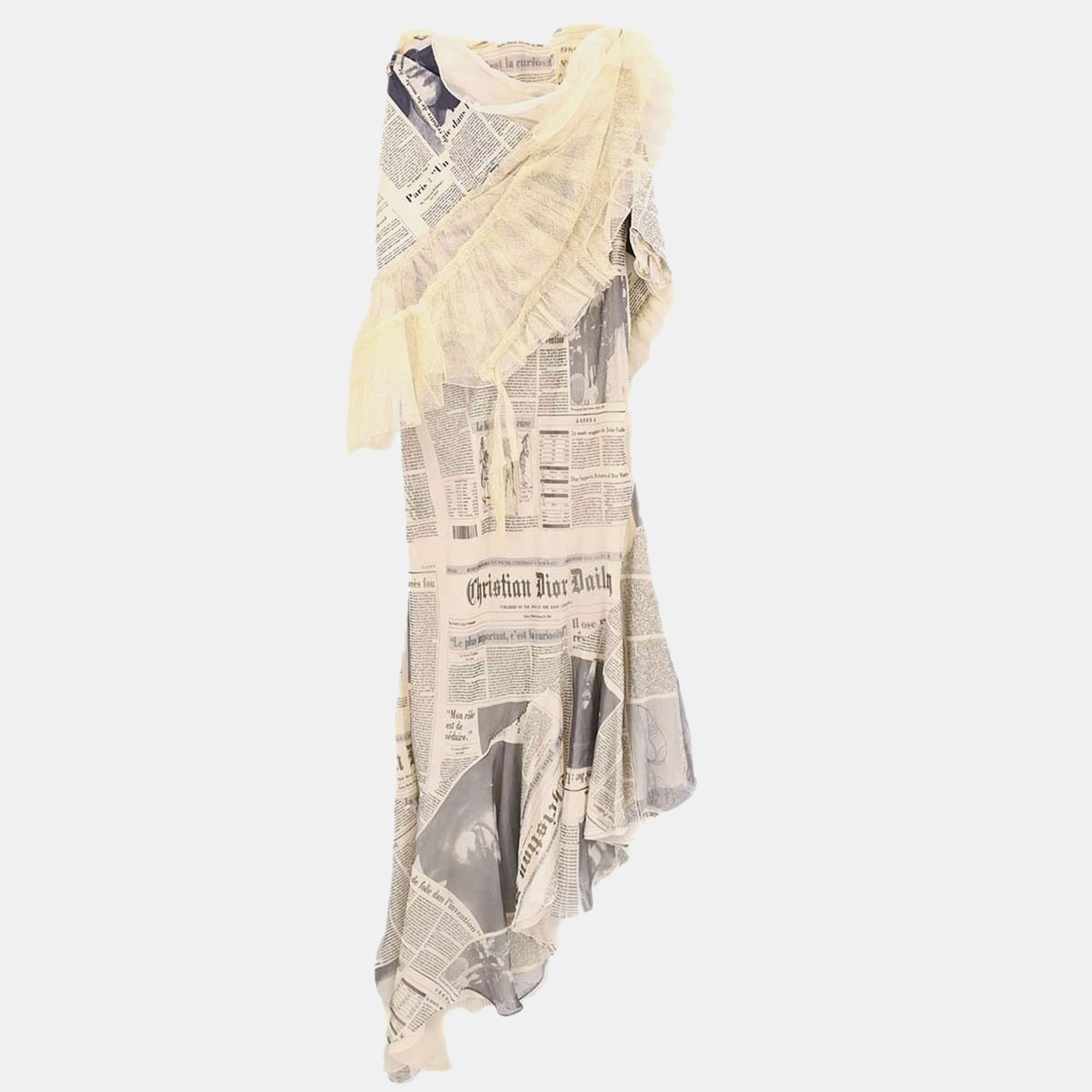 

Christian Dior Newspaper Dress White