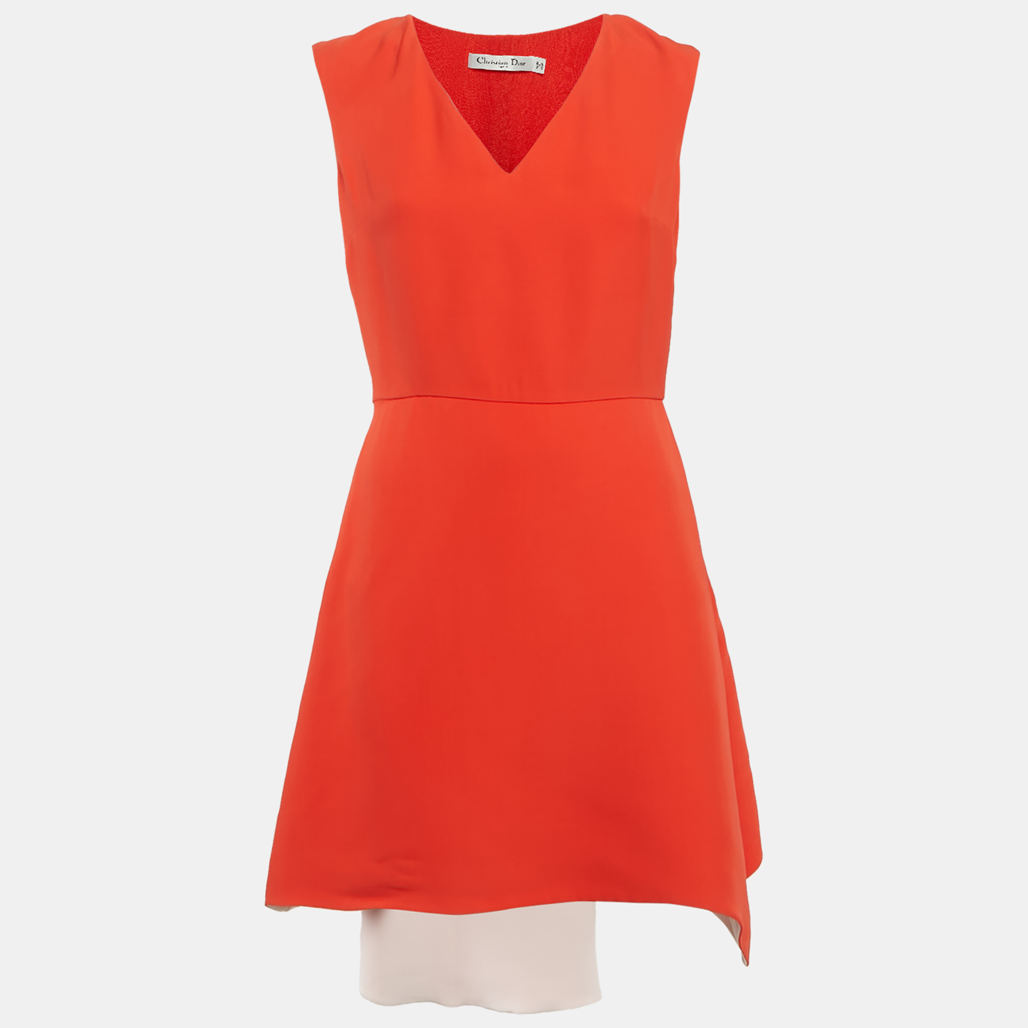 

Christian Dior Orange Silk Asymmetric Short Dress M