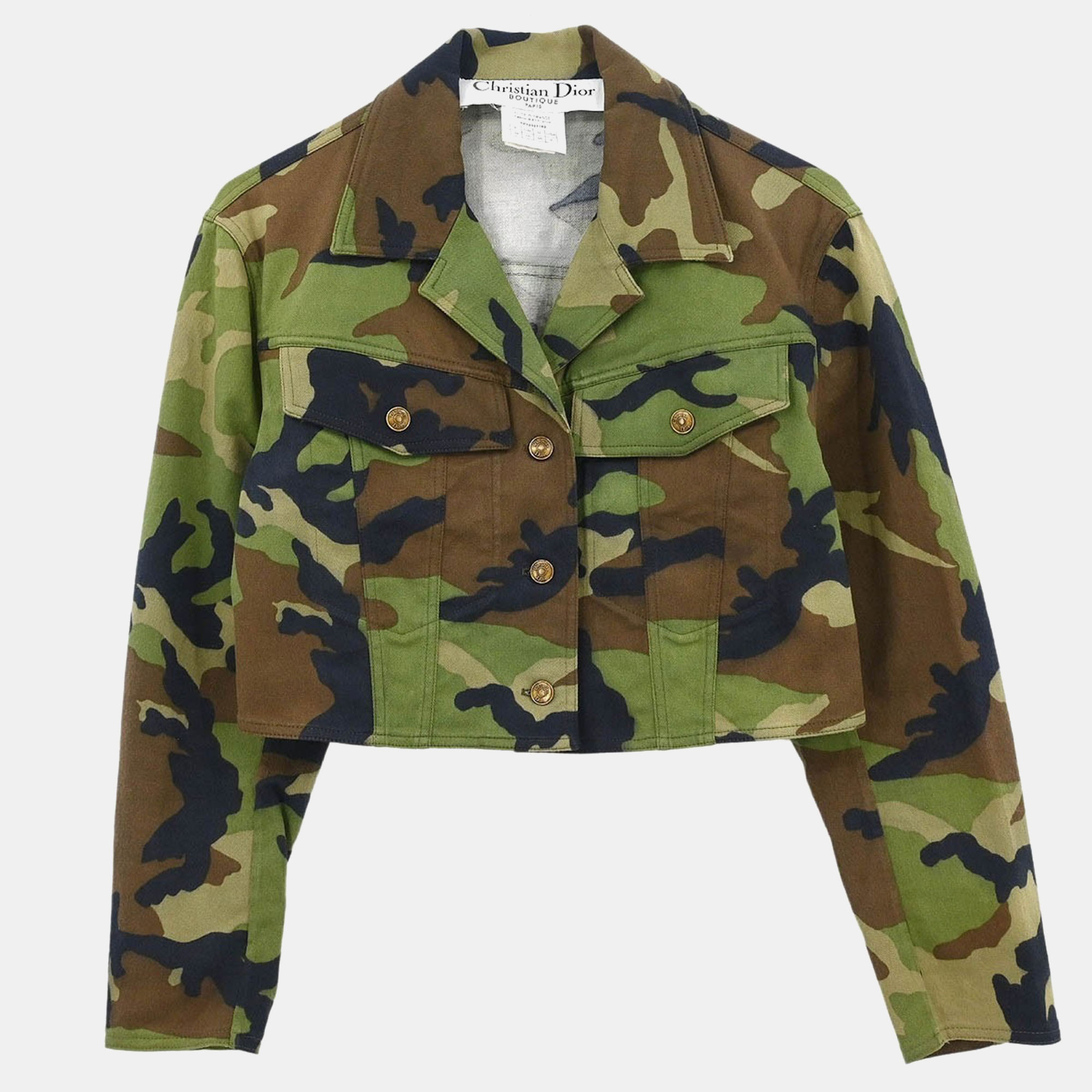

Christian Dior Jacket Camouflage Khaki #38, Green