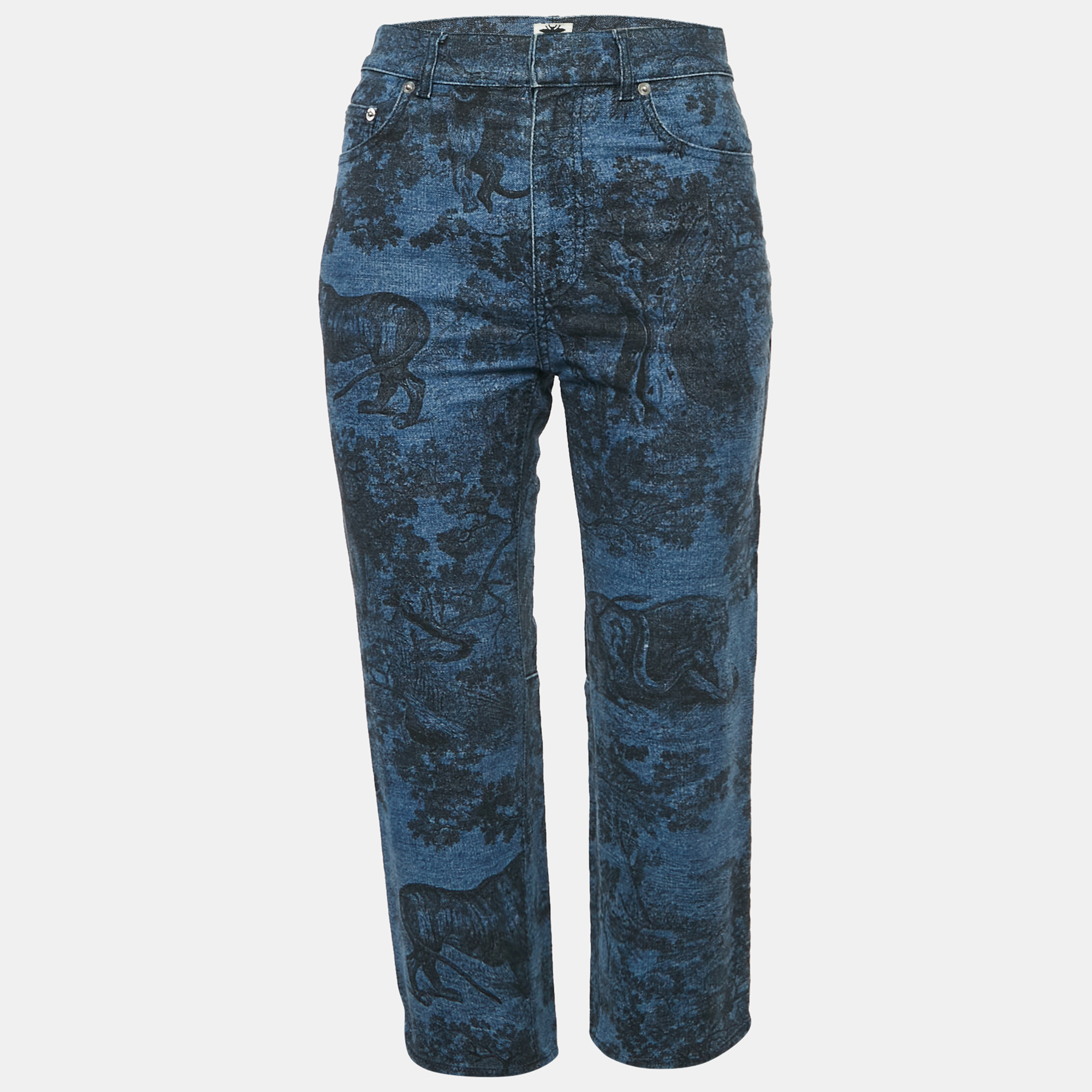

Dior Blue Toile Print Denim Capri S/Waist 27"