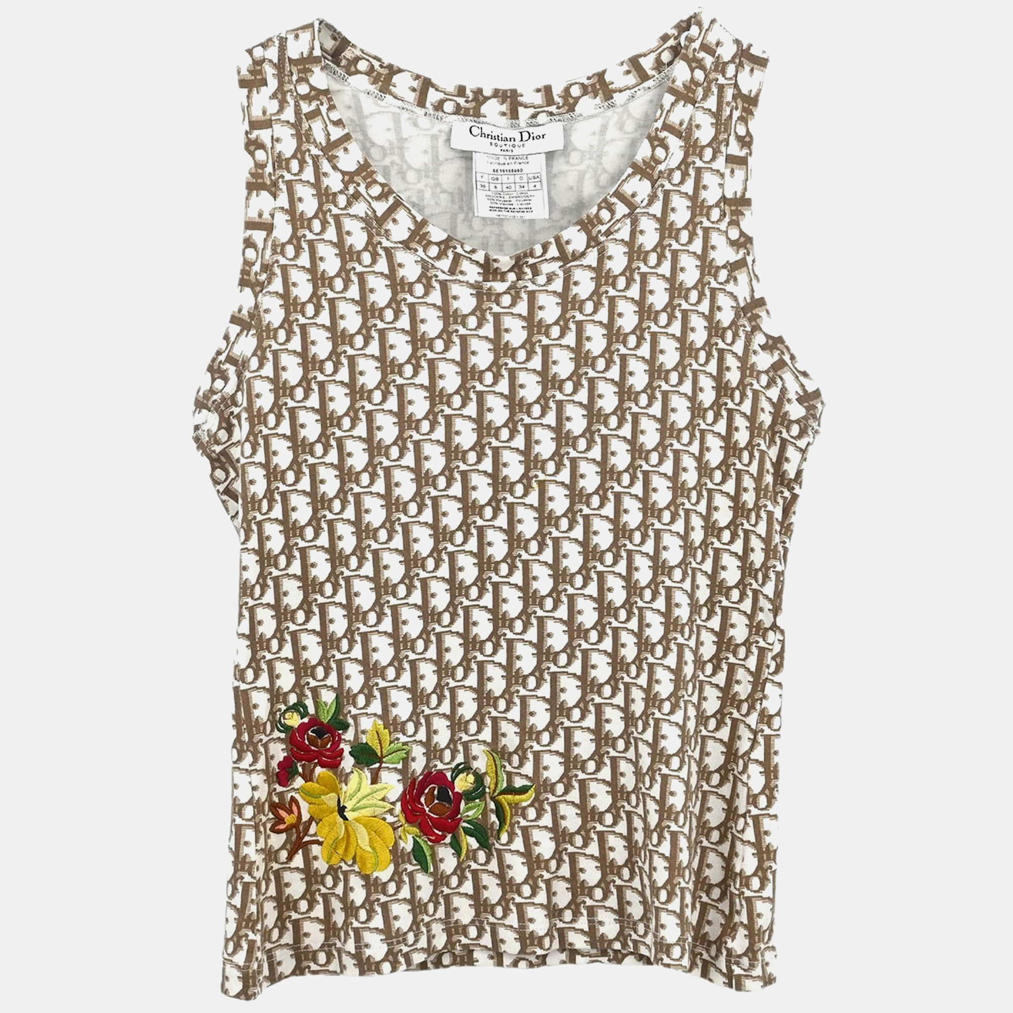 

Christian Dior Trotter Sleeveless Tank Top Brown S