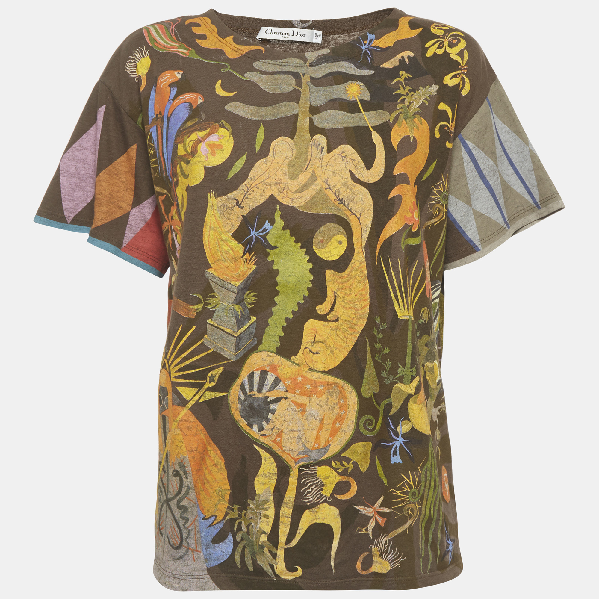 

Christian Dior Brown Graphic Printed Jersey Short Sleeve T-Shirt S