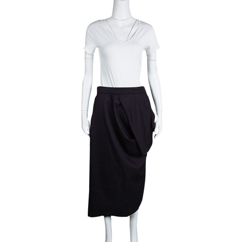 

Dior Indigo Draped Wool Asymmetric Midi Skirt, Navy blue