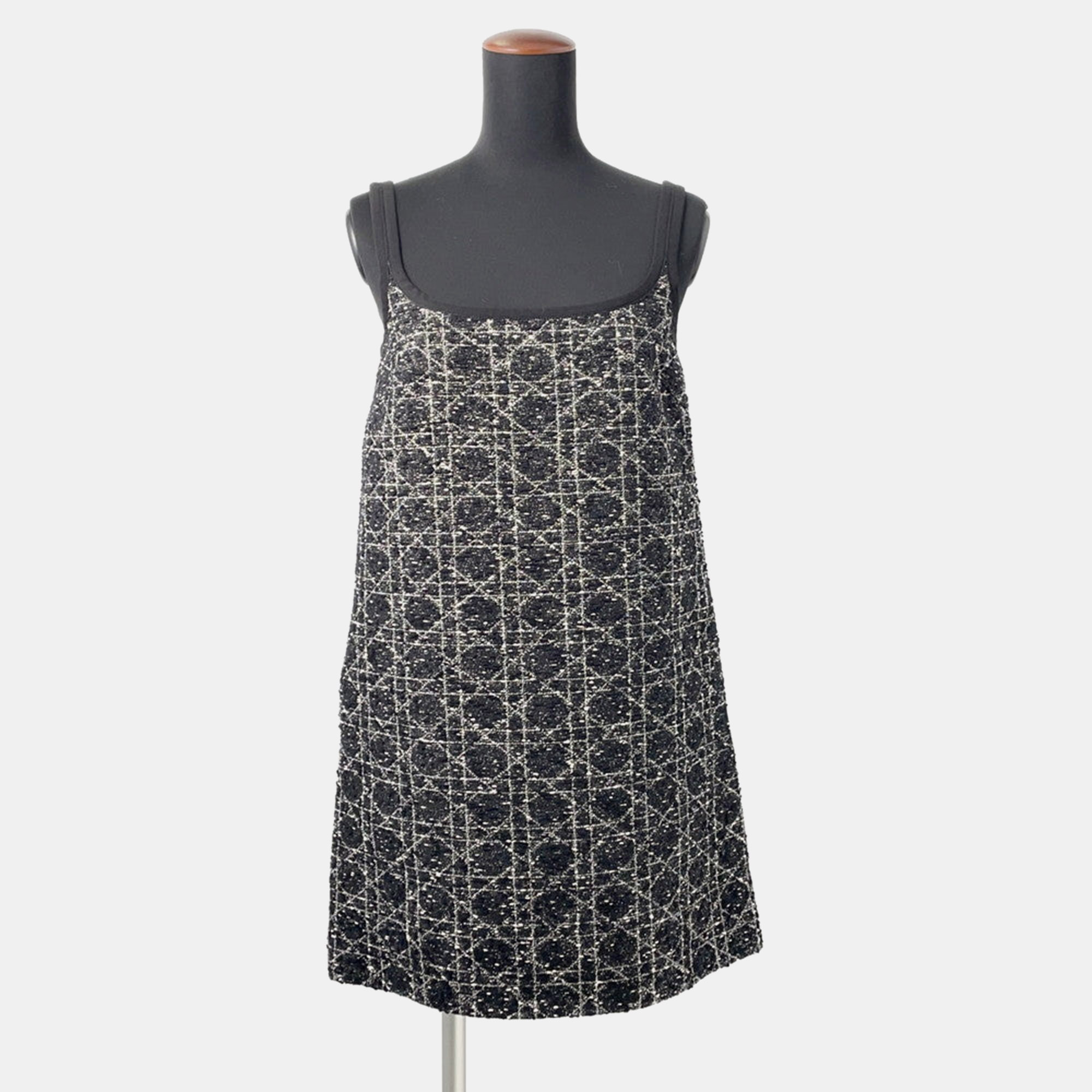 

Dior Macrocannage Tweed Short Flare Dress Size  Black