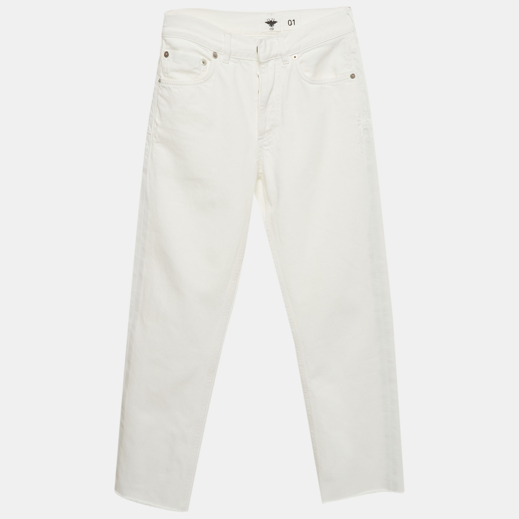 

Christian Dior White Denim Straight Fit Jeans XS/Waist 24"