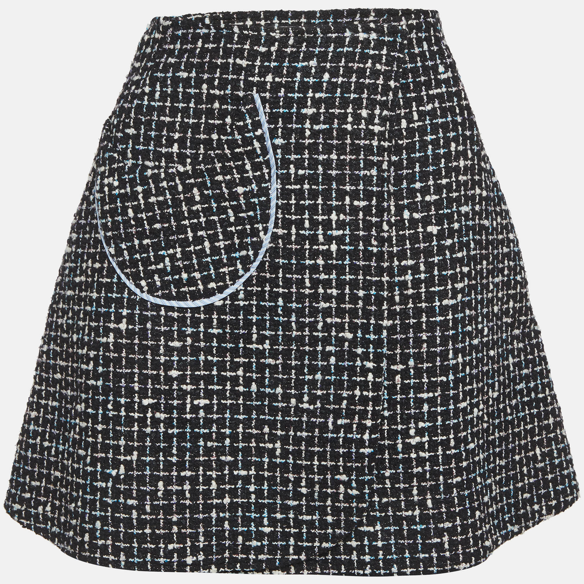 Pre-owned Dior Christian  Black Tweed Wrap Mini Skirt M