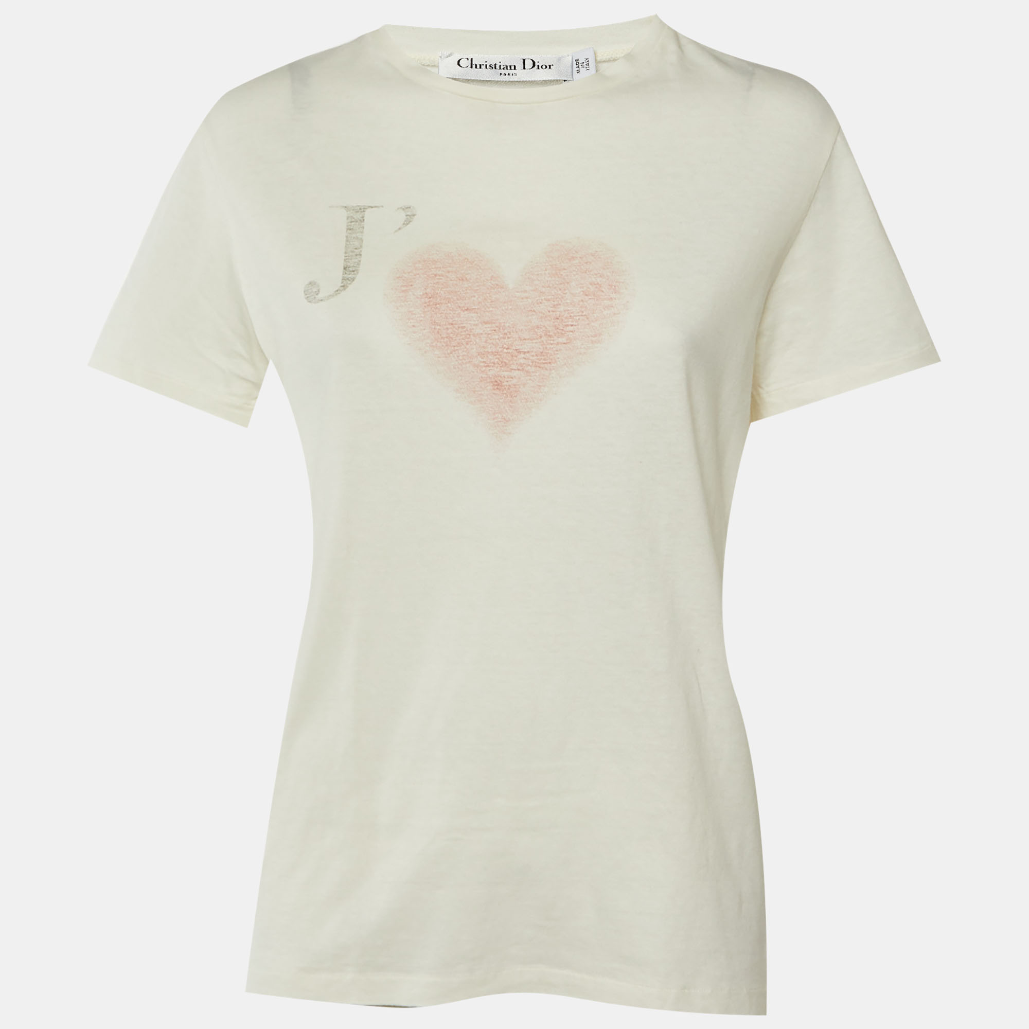 

Christian Dior White J'Love Cotton Knit T-Shirt M