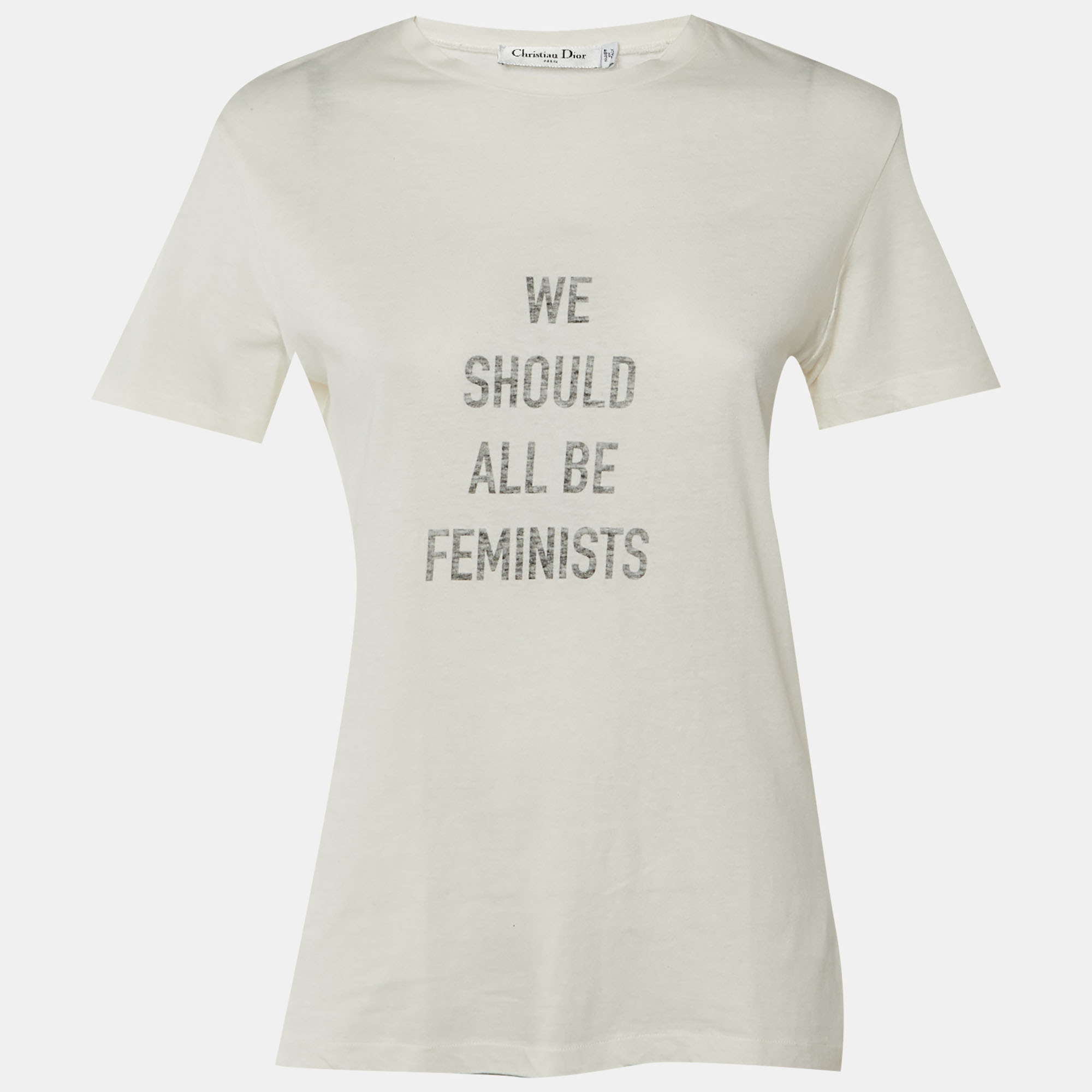 

Dior Off White Cotton "We Should All Be Feminists" T-Shirt S