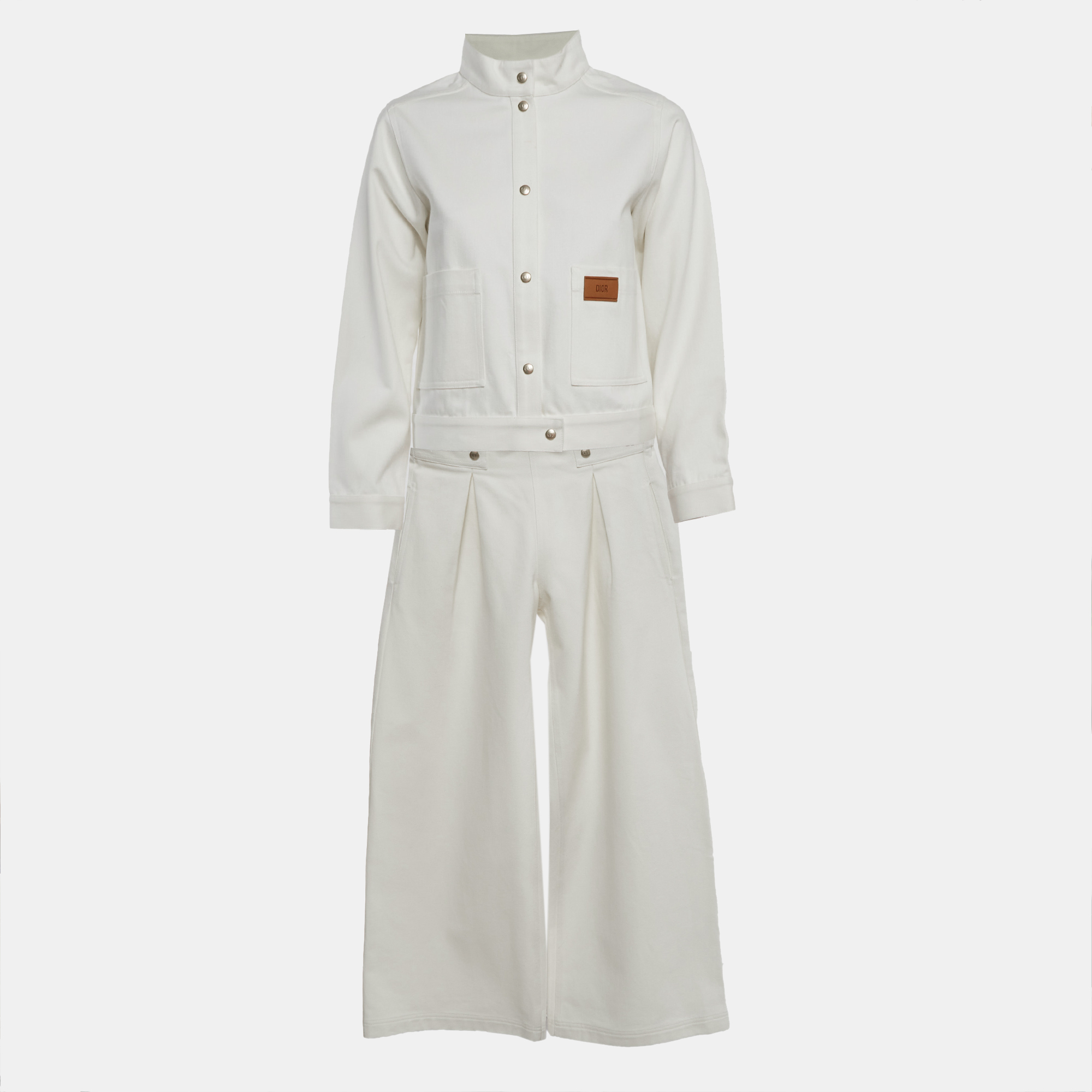 Dior Off White Denim Jacket and Pants Set L