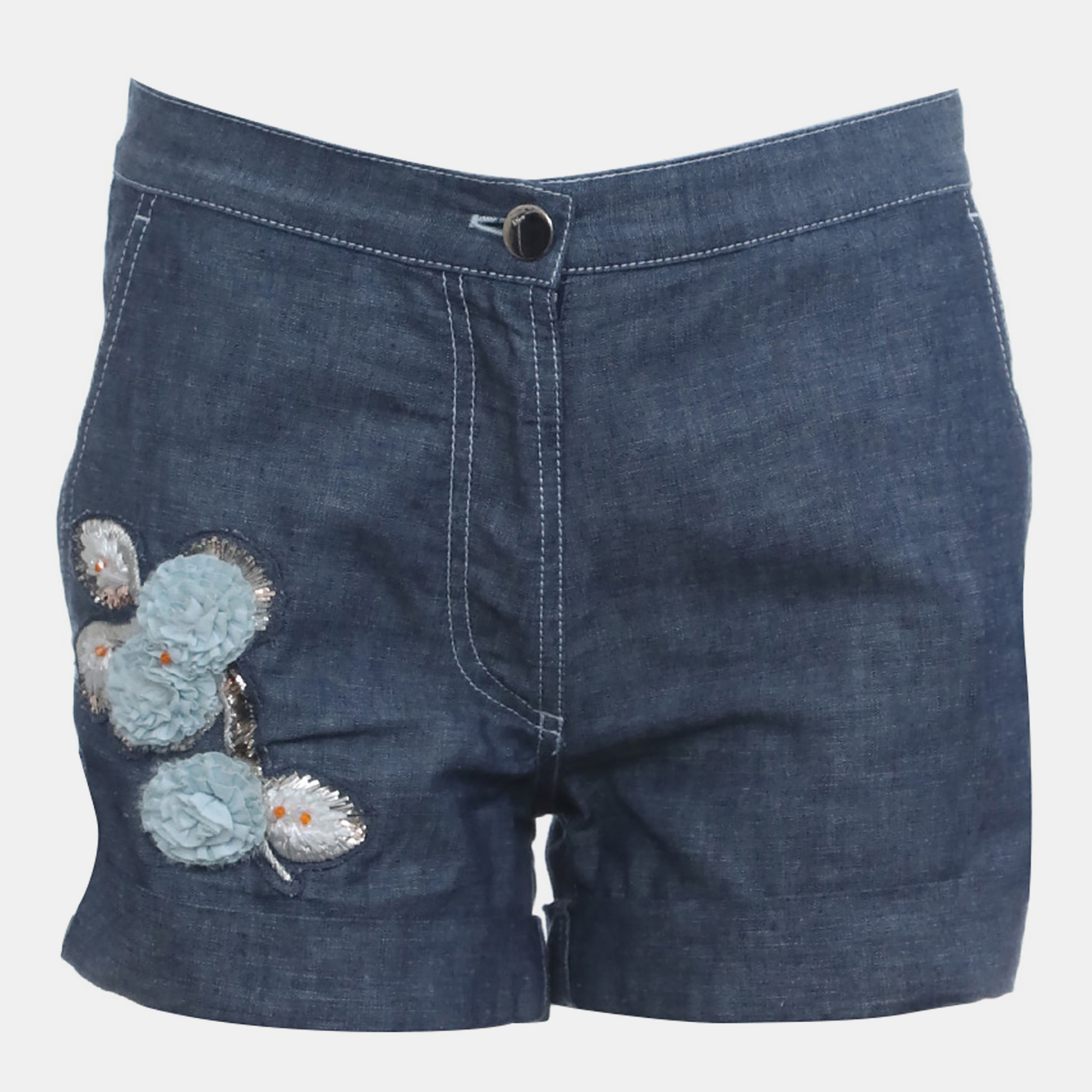 

Dior Embellished Denim Short, Blue