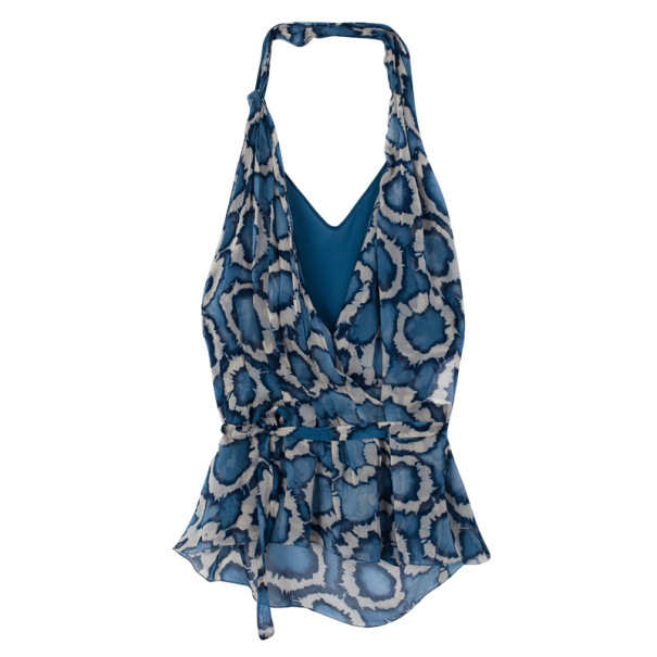 مملوكة مسبقًا Dior Printed Silk Sheer Top S