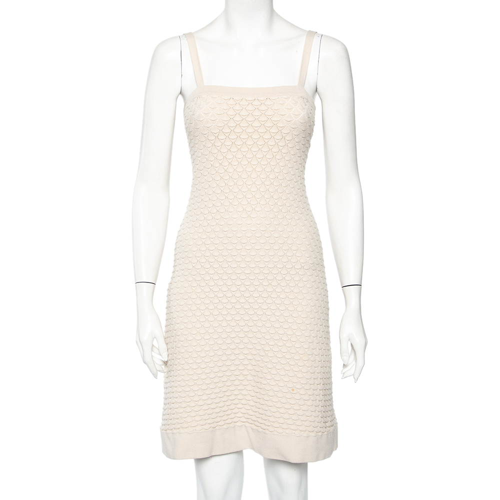 

Christian Dior Beige Textured Knit Mini Dress & Cardigan