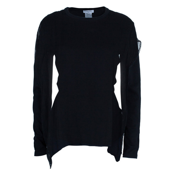 Dior Chiffon Cotton Blend Top M