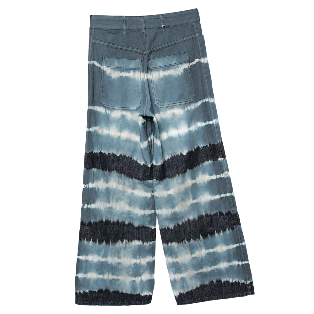 

Dior Blue/Grey Tie-Dye Printed Denim Patch Pocket Details Jeans