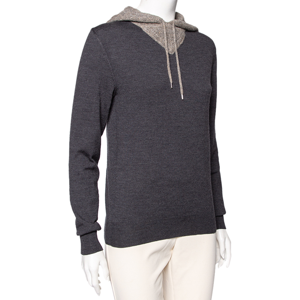 

Dior Grey Wool & Alpaca Knit Hooded Sweater