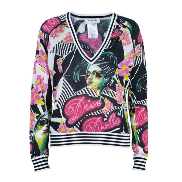 مملوكة مسبقًا Dior Floral Knit Sweater M