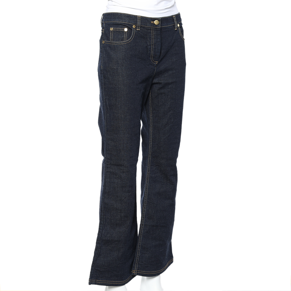 

Christian Dior Navy Blue Denim Bell Bottom Jeans