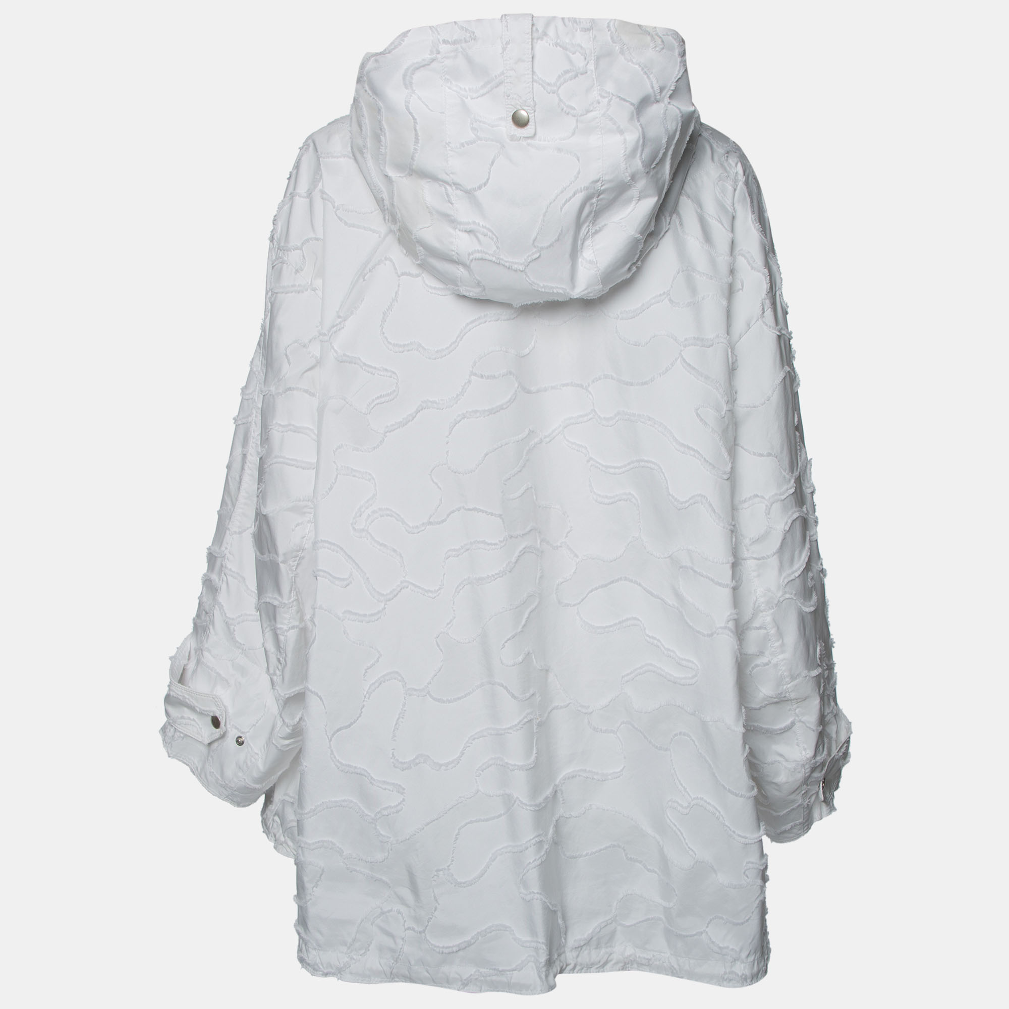 

Dior White Camouflage Taffeta Bee Embroidered Oversized Anorak Hoodie