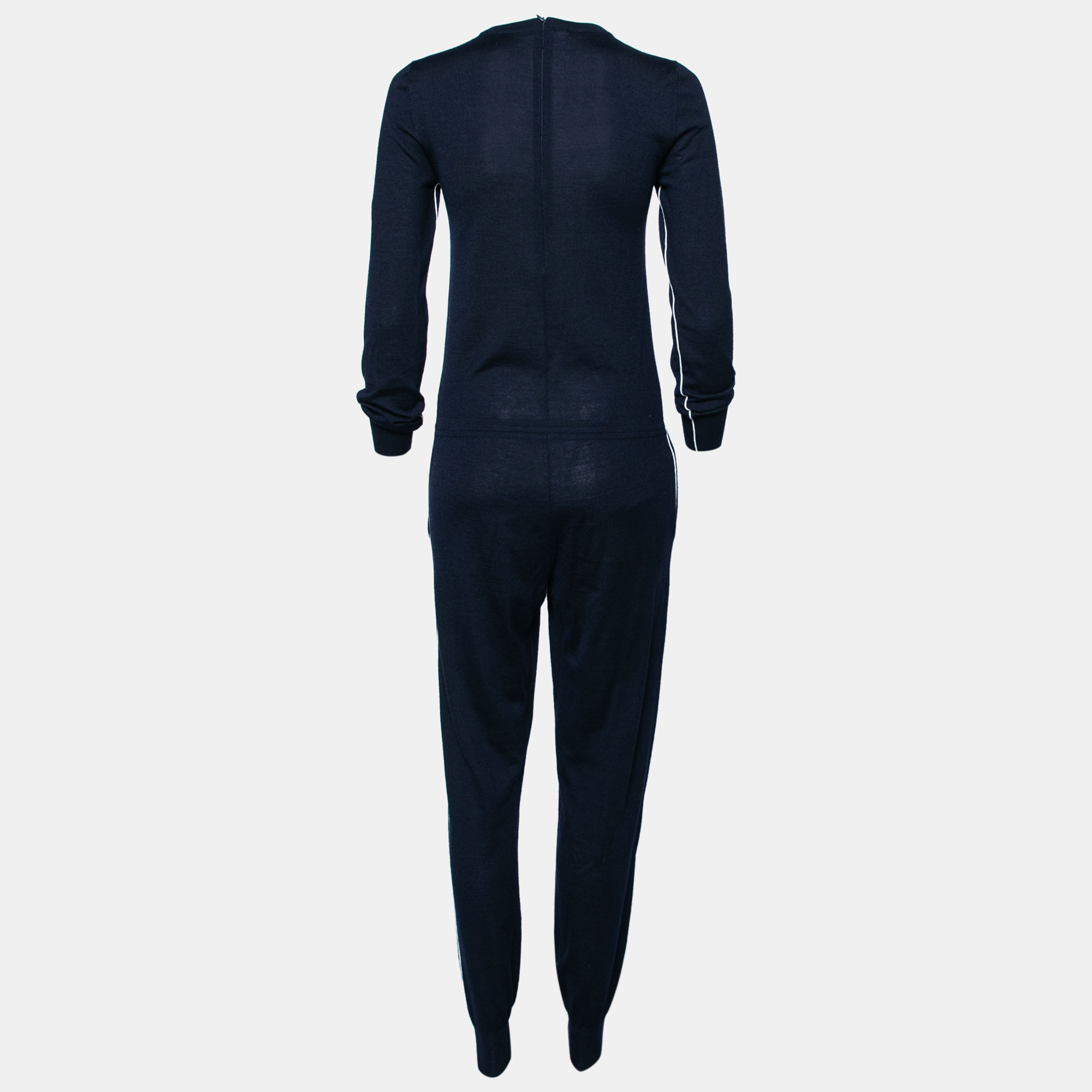 

Dior Navy Blue Wool Drawstring Detail Jumpsuit