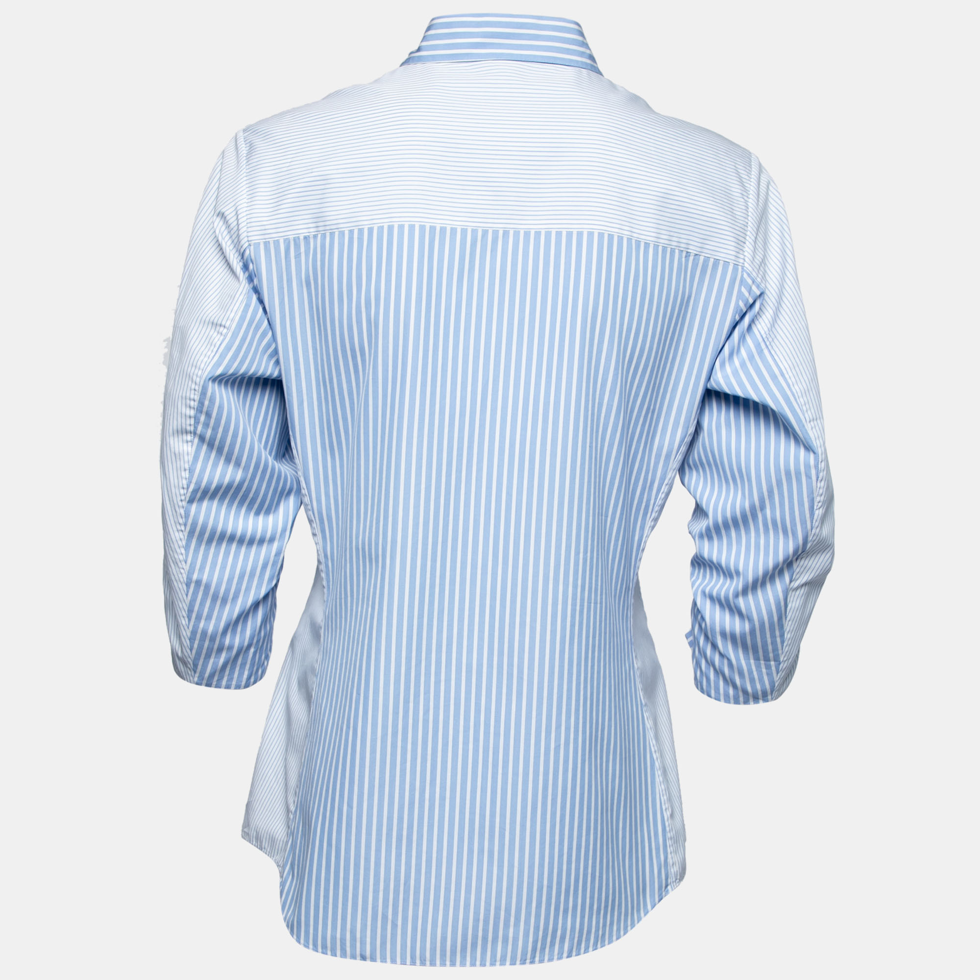 

Dior Blue & White Striped Cotton Button Front Shirt