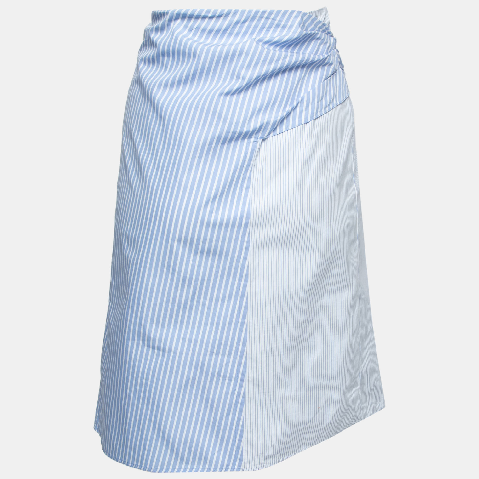 

Dior Blue & White Striped Cotton Asymmetric Skirt