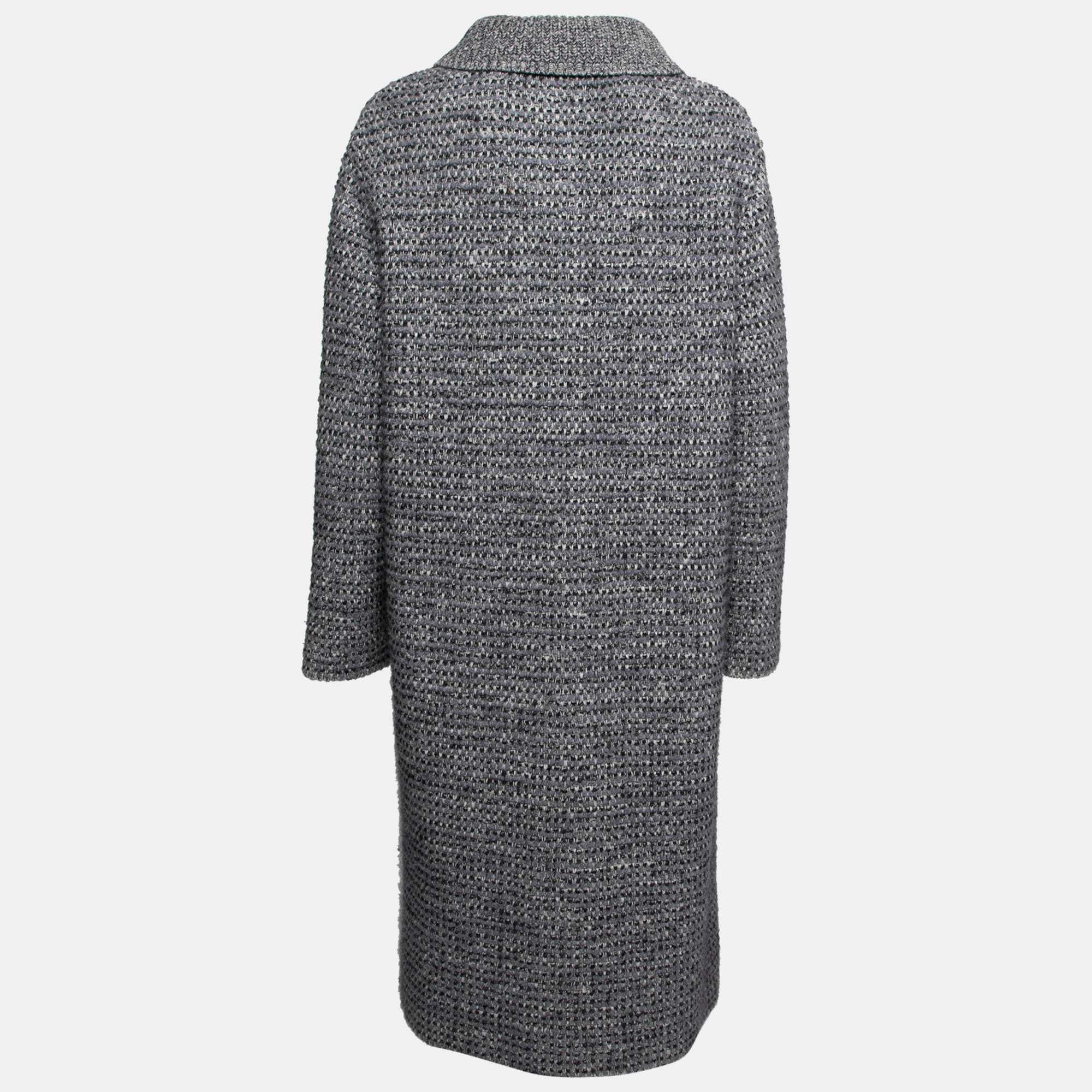 

Christian Black and Grey Knit Long Sleeve Button Front Long Cardigan