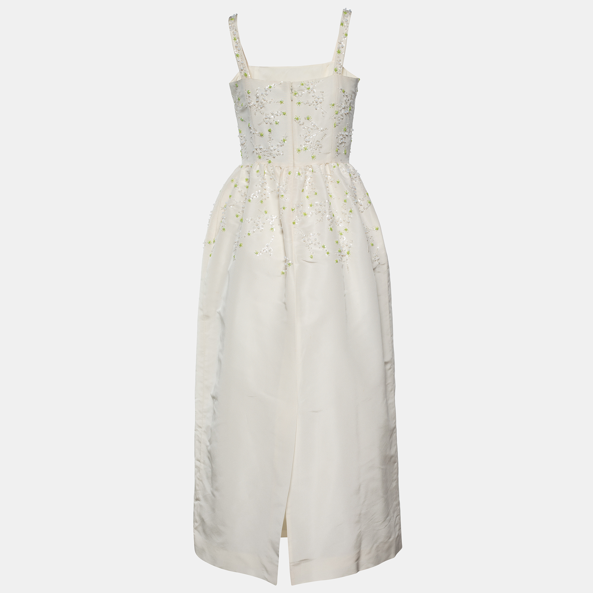 

Dior Cream Silk Embellished Sleeveless Dress