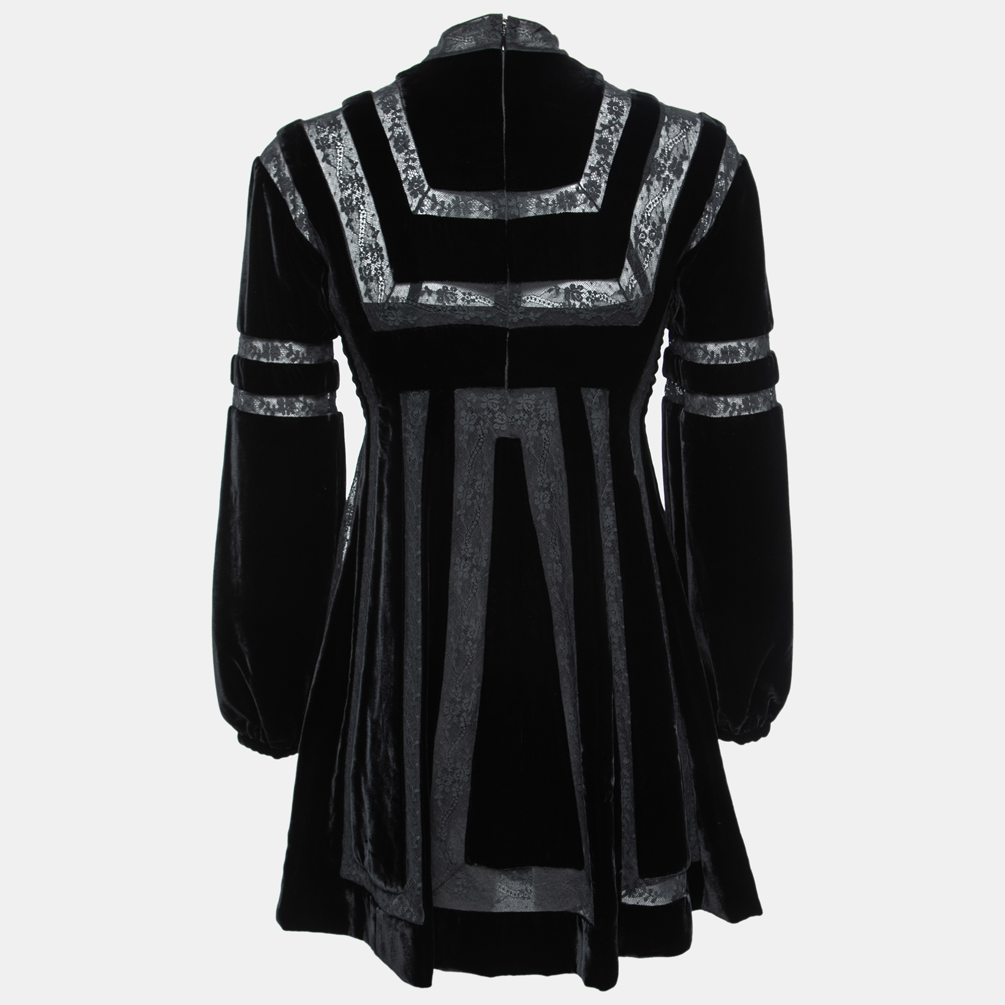 

Christian Dior Black Velvet & Lace Panelled Mini Dress