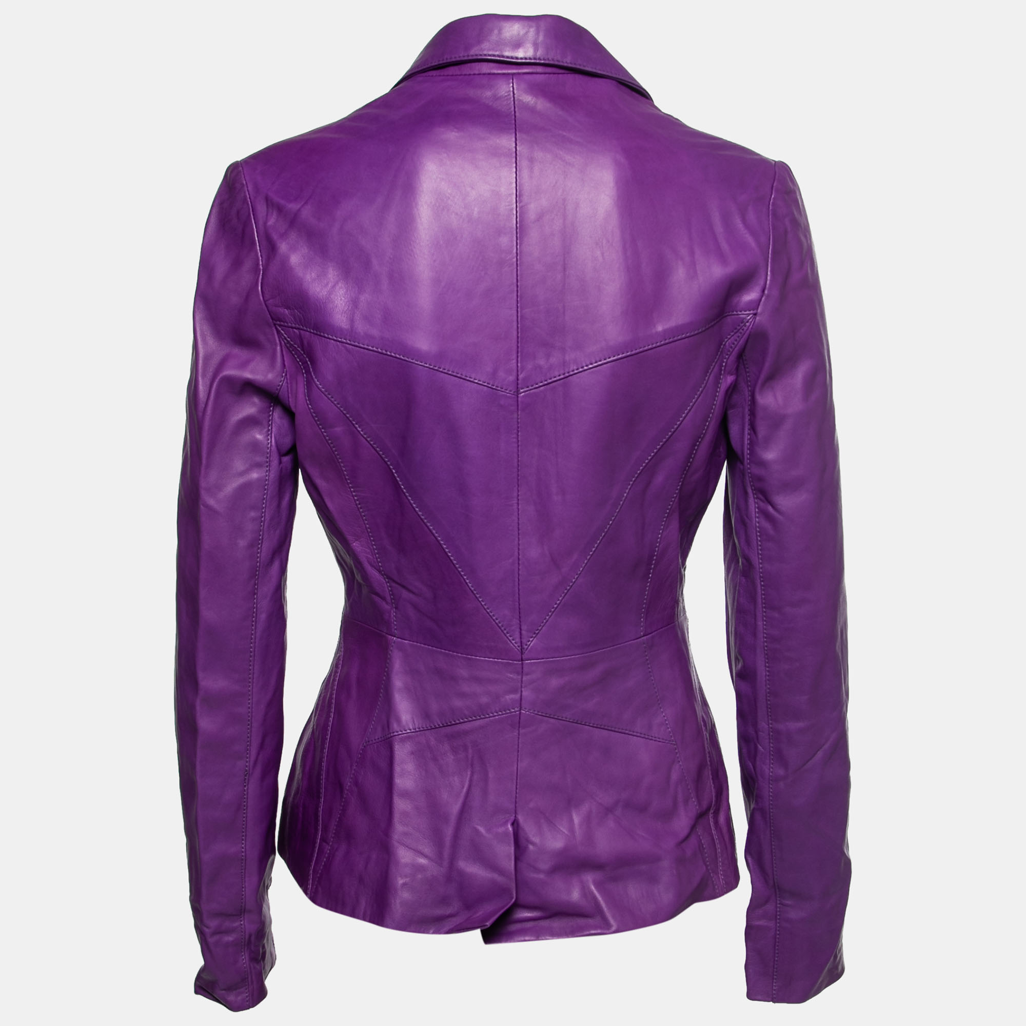 

Dior Vintage Purple Leather Button Front Jacket