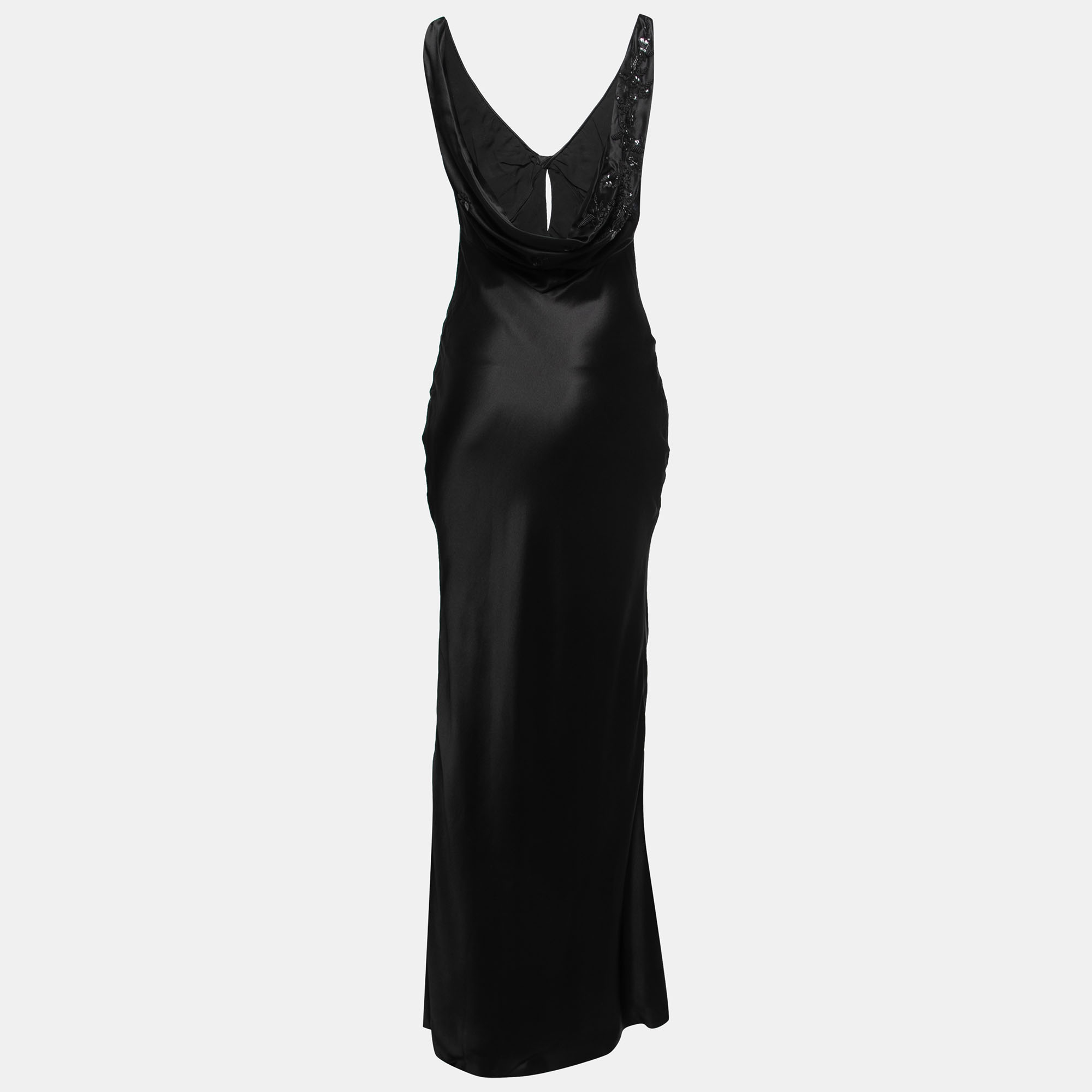 

Christian Dior Vintage Black Embroidered Silk Gown