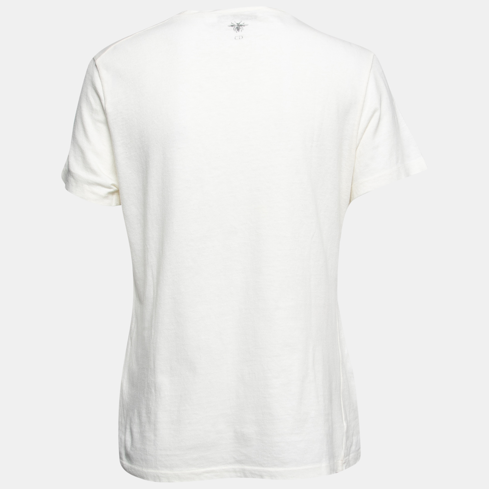 

Christian Dior Cream Graphic Print Cotton T-Shirt
