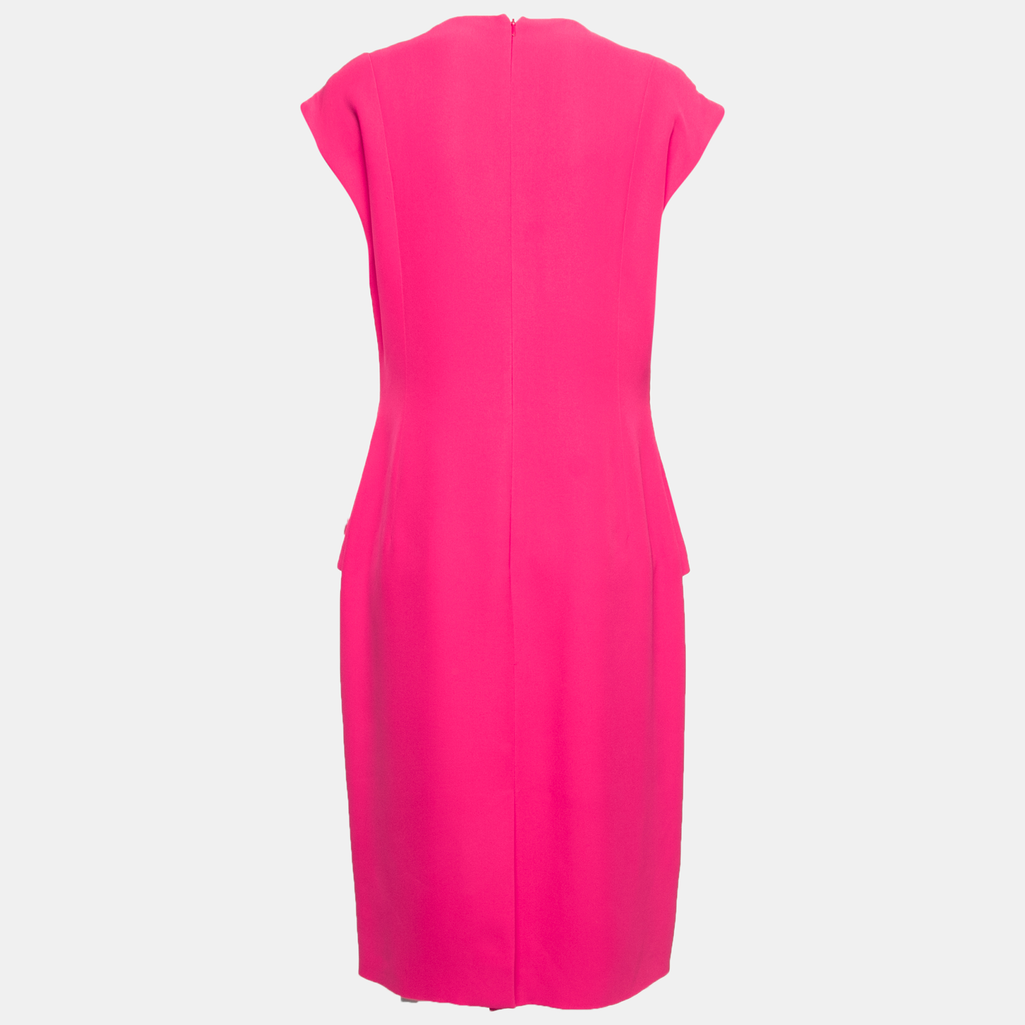 

Christian Dior Hot Pink Silk Peplum Midi Dress