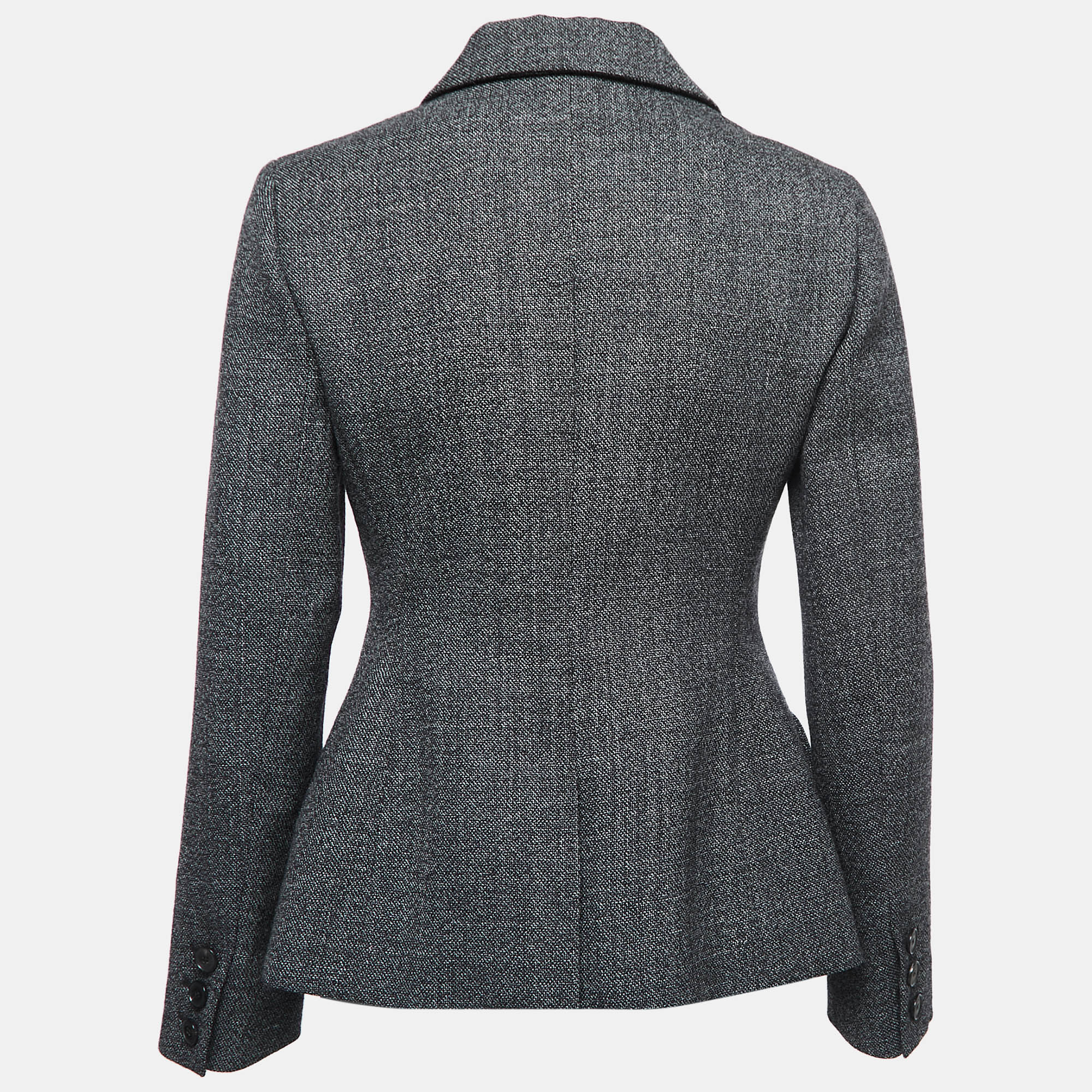 

Christian Dior Grey Textured Wool Bar Jacket