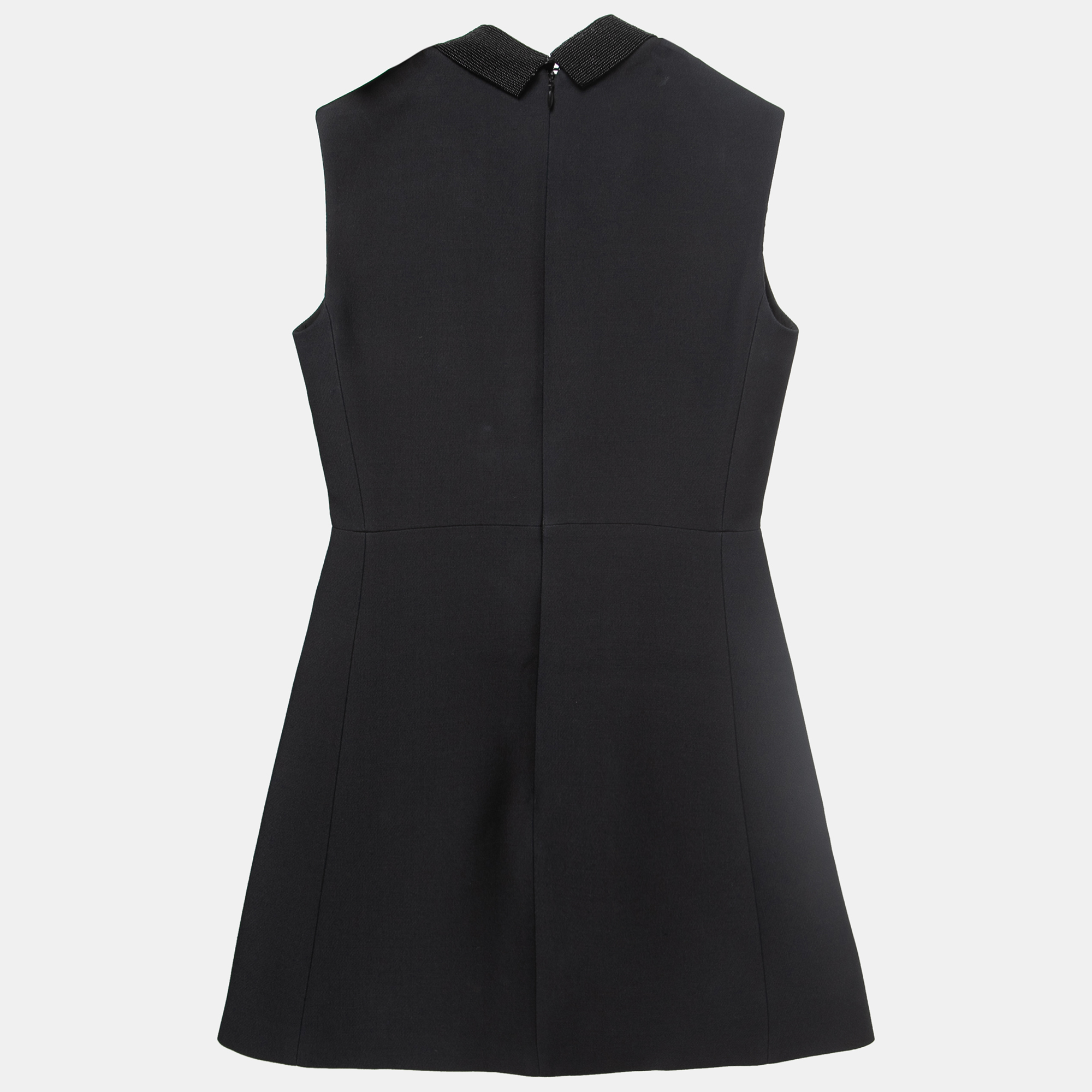 

Christian Dior Black Wool Embellished-Collar Sleeveless Mini Dress